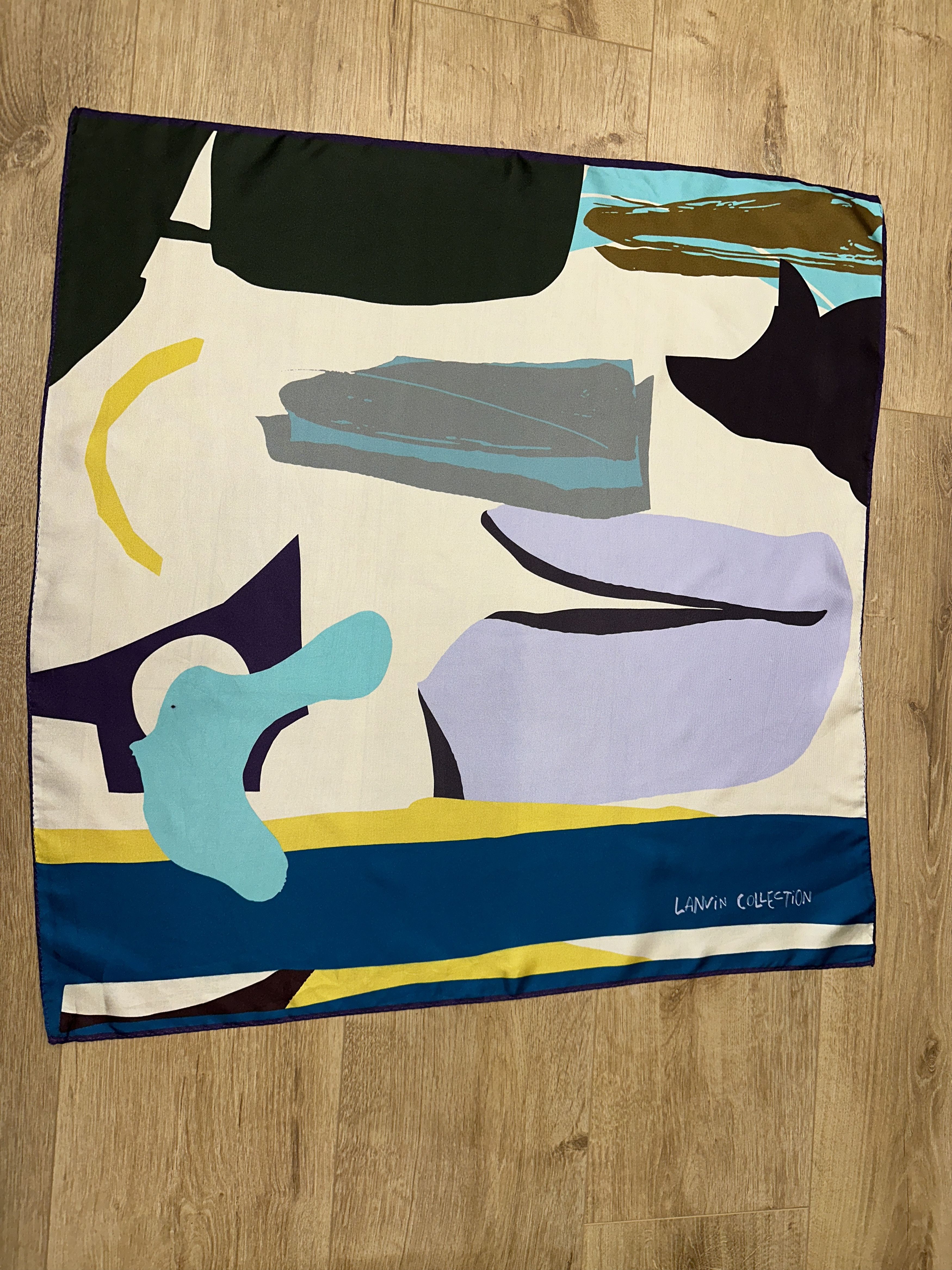 Lanvin Lanvin Collection Shawl Abstract Silk Scarf 65x65 Art Size ONE SIZE - 12 Thumbnail