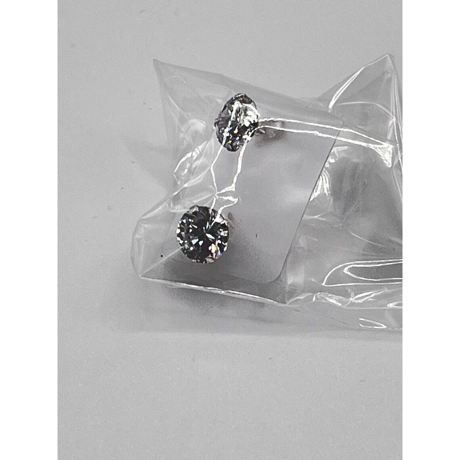 The Unbranded Brand Round Cut CZ Solitaire Earrings Antitarnish 925 Sterling Size ONE SIZE - 2 Thumbnail