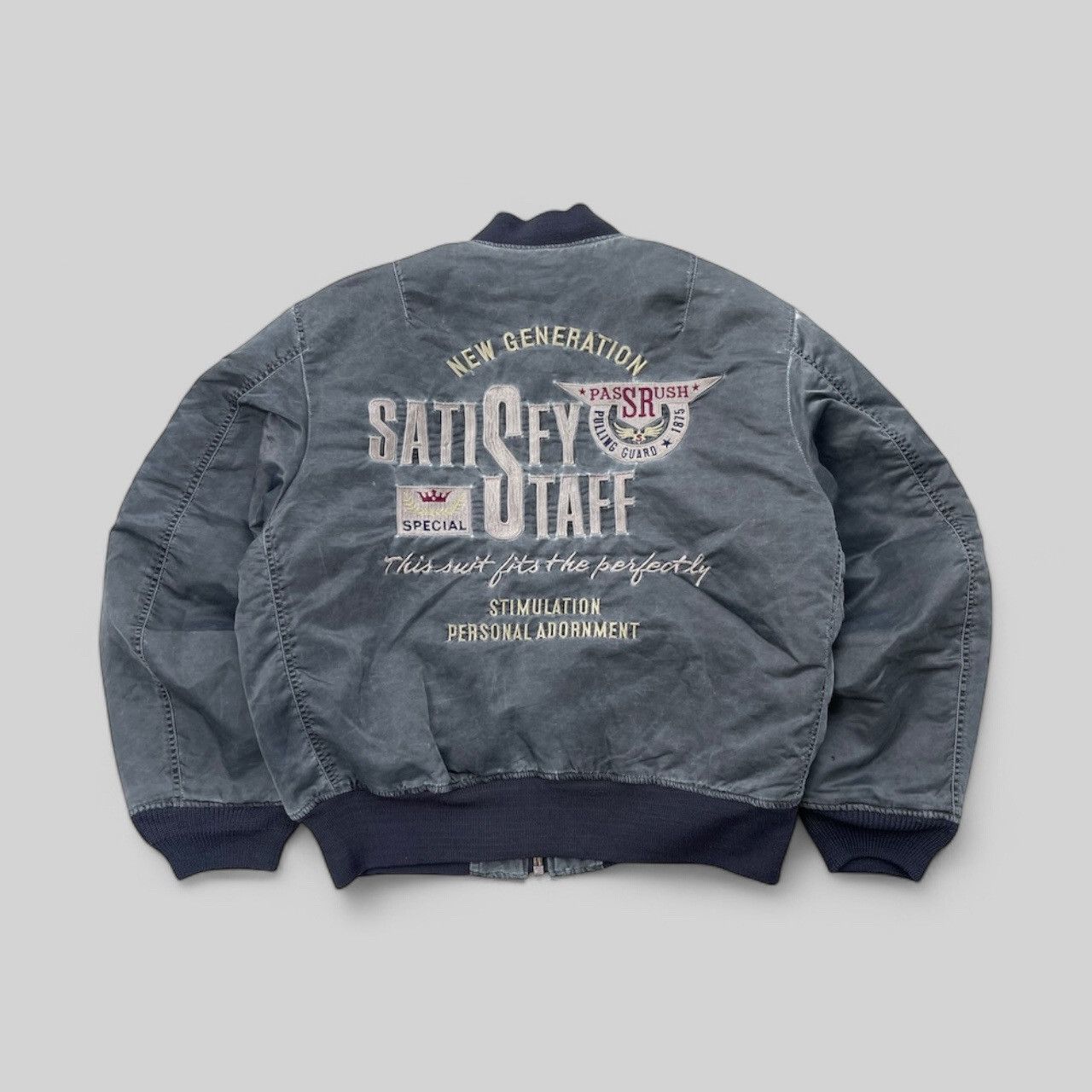 Vintage 🔥Vintage Us Air Force MA-1 Faded Bomber Jacket Size US L / EU 52-54 / 3 - 2 Thumbnail