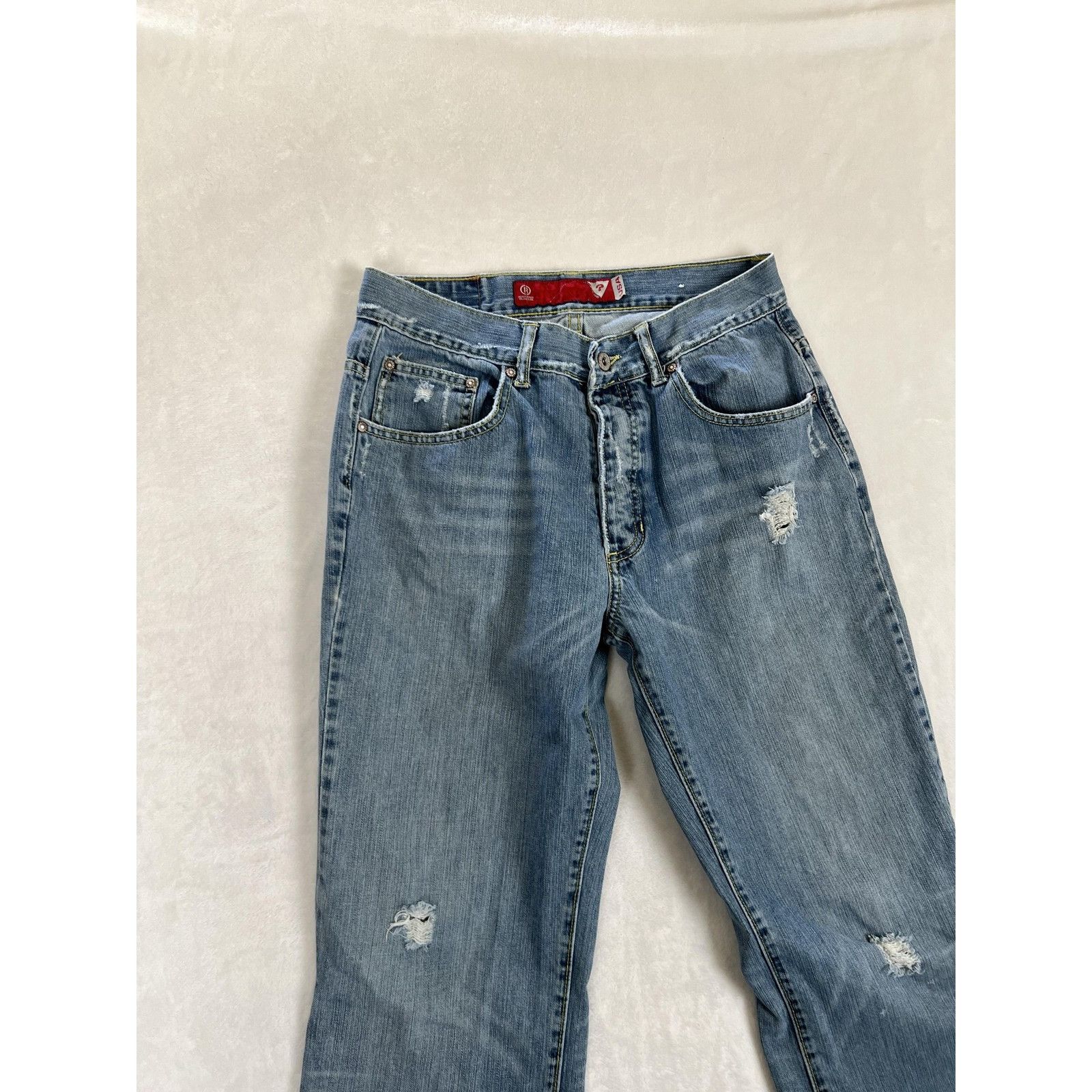 Guess Guess Jeans Mens 30 Blue Distressed Straight Leg Denim Vinta Size US 30 / EU 46 - 9 Thumbnail