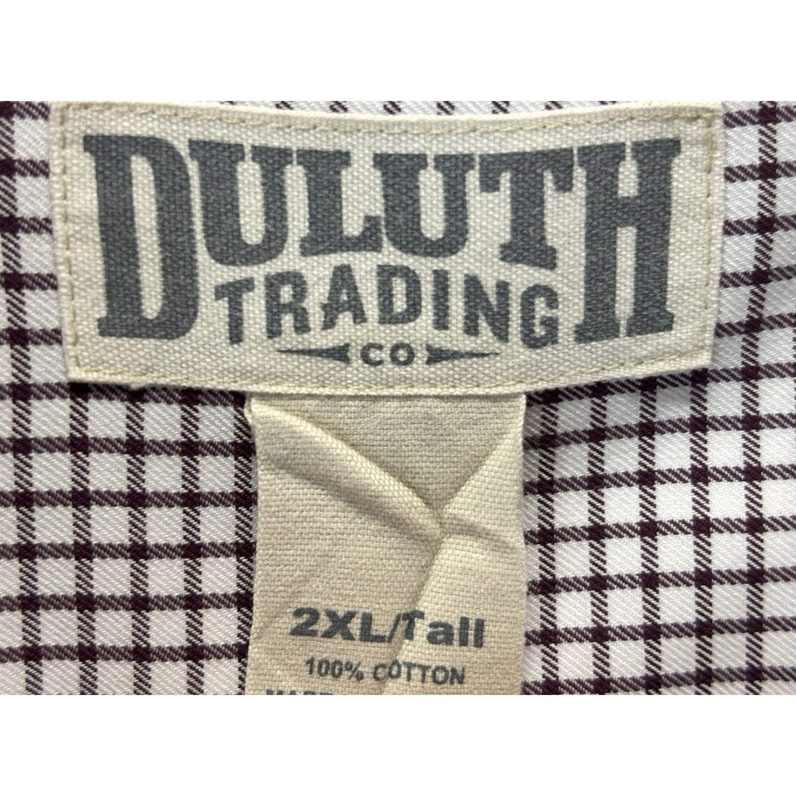 Vintage Duluth Button-Down Shirt 2XLT Big & Tall Men’s White Burgundy Check Sz Button-Up Long Sleeve Cotton Size US XXL / EU 58 / 5 - 5 Thumbnail