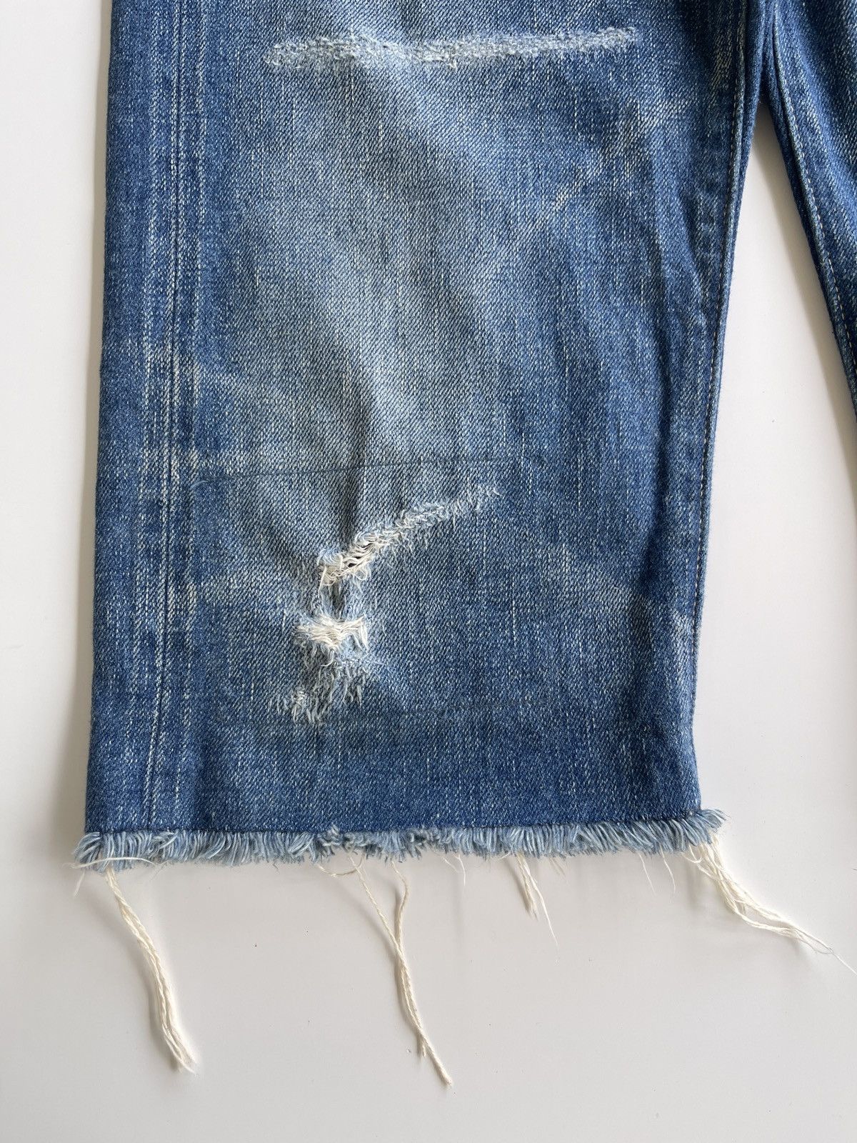 Remi Relief Distressed Short Selvedge Denim Size US 30 / EU 46 - 11 Thumbnail
