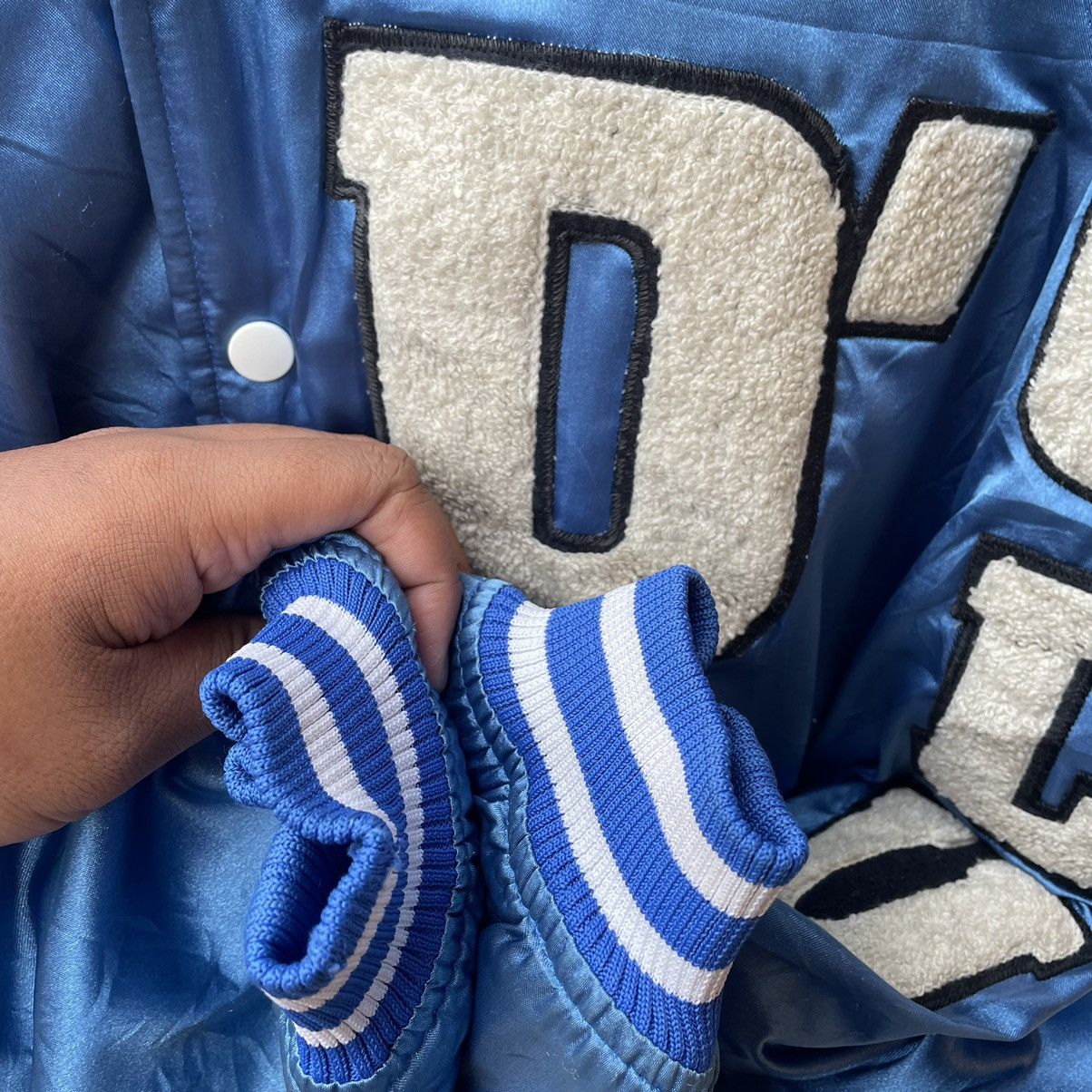 Japanese Brand × Vintage 🔥🔥🇯🇵Vintage D Lite Big Logo Snap Buttons Light Varsity Jacket Size US L / EU 52-54 / 3 - 7 Thumbnail