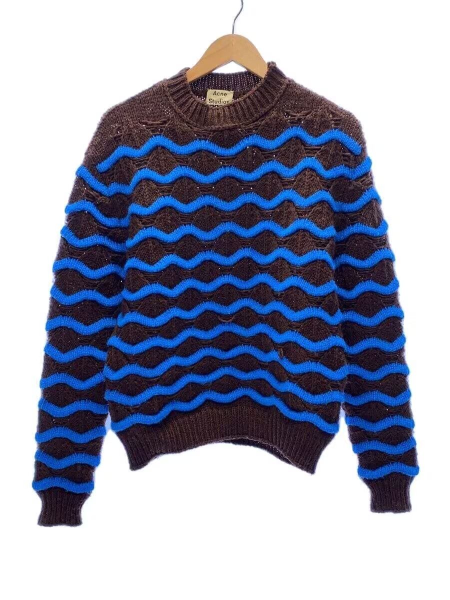 image of Acne Studios Aw18 3D Stitch Wool Knit Sweater in Brown, Men's (Size Small)