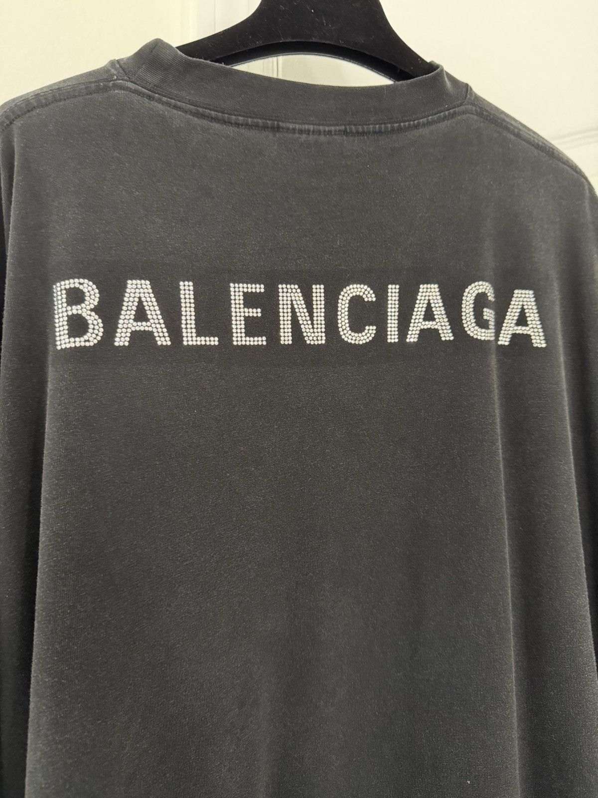 Balenciaga Balenciaga Crystal Logo Back Black Long Sleeve Shirt (XXL) Size US XXL / EU 58 / 5 - 3 Thumbnail