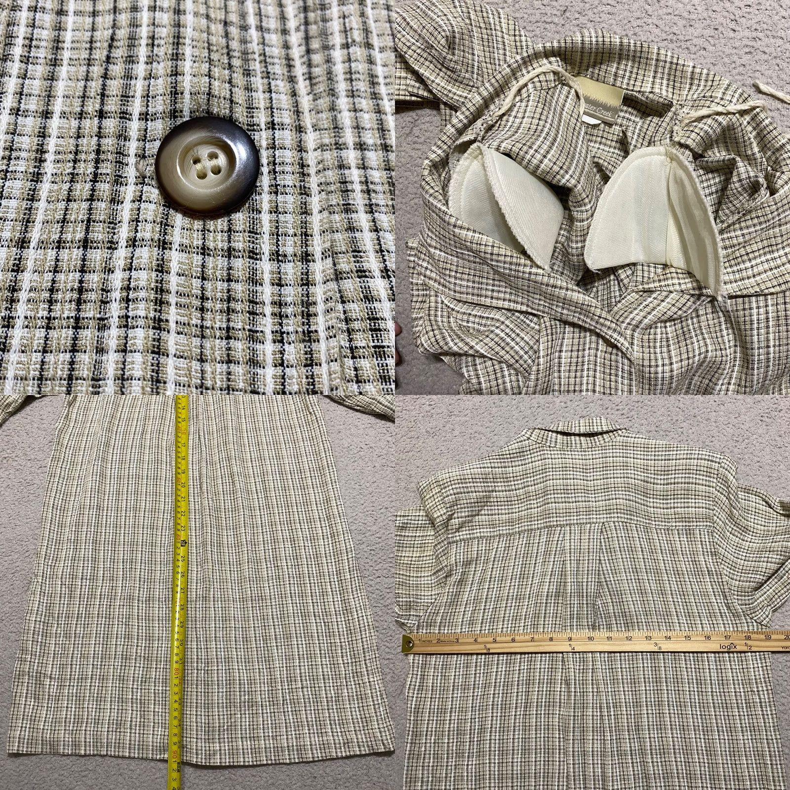 Coldwater Creek Coldwater Creek Jacket Womens Regular Multicolor Plaid Button Up, Lightweight, Long Sleeve, Mid-Length, Spring Summer, Size 8 Size M / US 6-8 / IT 42-44 - 8 Thumbnail