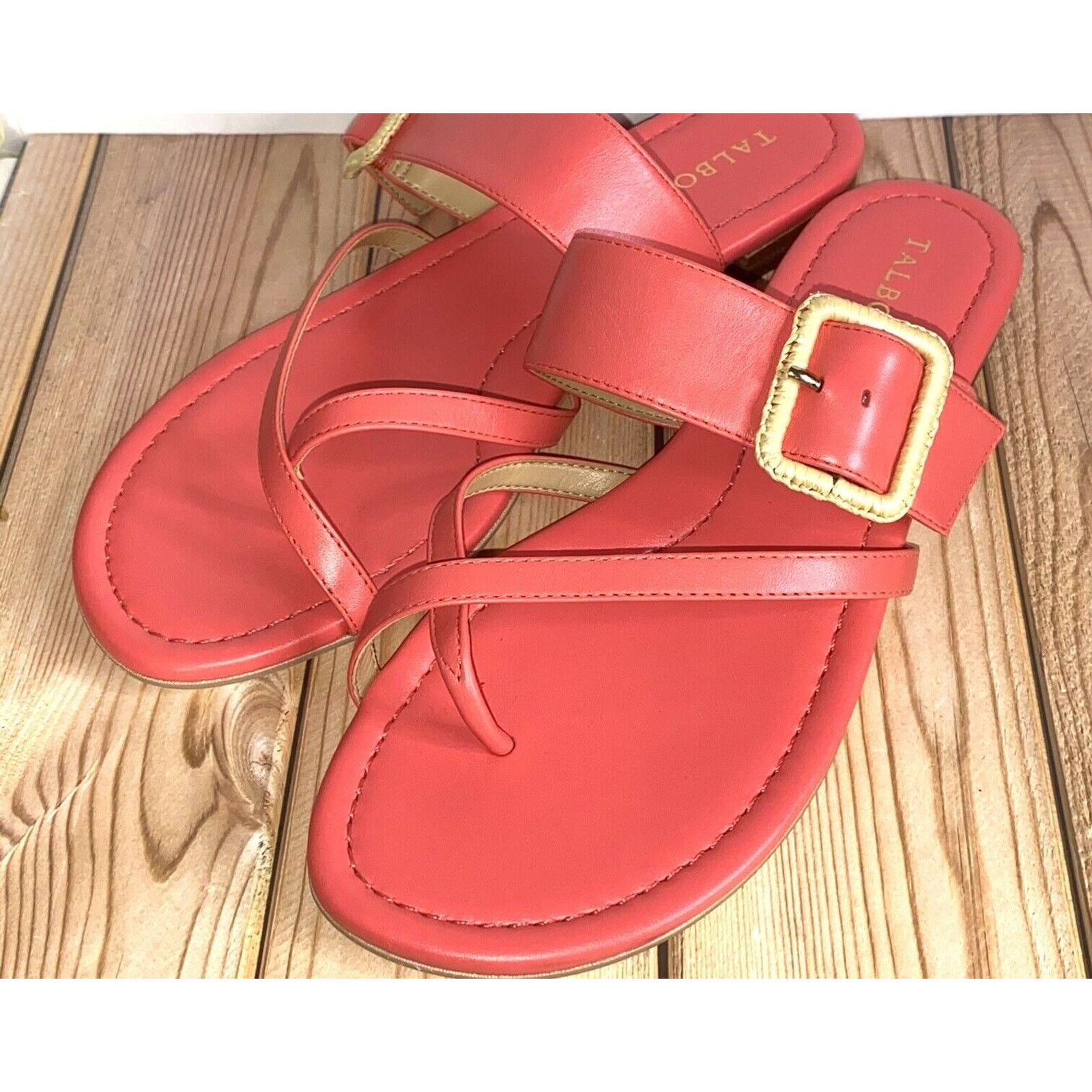 Robert Talbott NWOT Talbots Women’s CORAL Pink Leather Strappy Heel Sandals Size US 8 / IT 38 - 2 Thumbnail