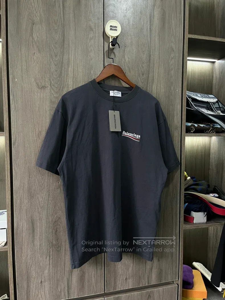 Balenciaga Balenciaga Smoke Grey Coke Embroidered Short Sleeve Size US M / EU 48-50 / 2 - 6 Thumbnail