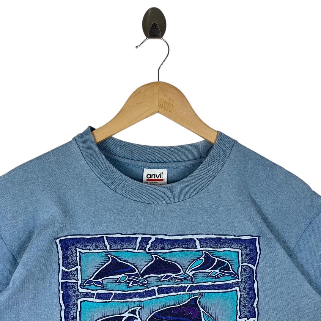 Anvil Vintage 90s Anvil Waikoloa Hawaii Dolphin Tee Size US M / EU 48-50 / 2 - 2 Thumbnail