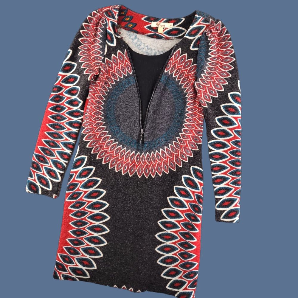 Anthropologie Anthropologie Dress Womens Small Bodycon Acrylic Tribal Micro Mini Size S / US 4 / IT 40 - 1 Thumbnail