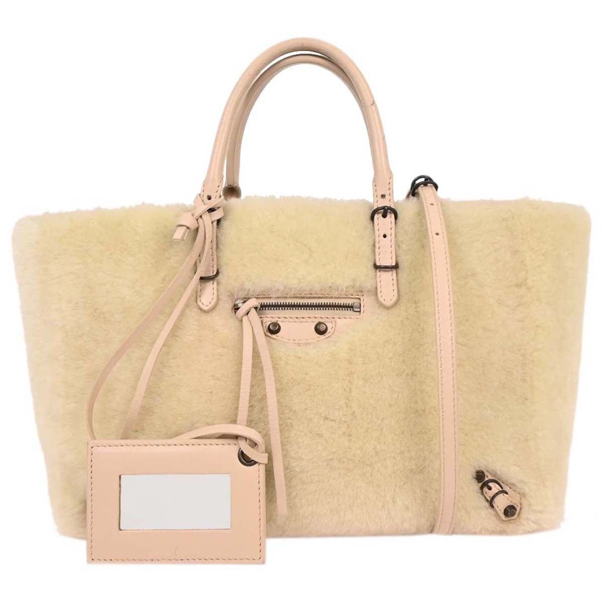 Balenciaga Balenciaga Papier A6 Zip Around Classic Studs Bag Shearling Size ONE SIZE - 1 Thumbnail