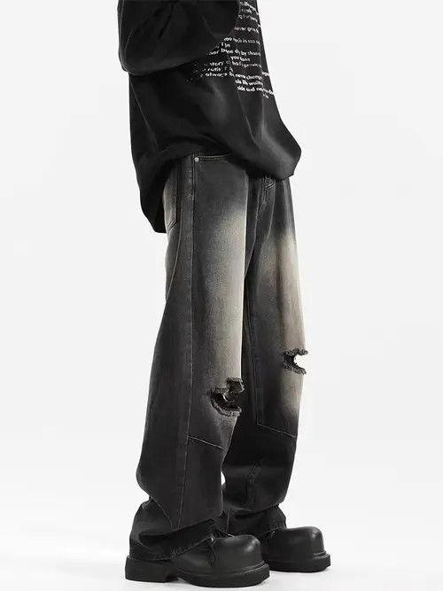 Japanese Brand Hadate x Aoki Black High Street Vintage Loose Jeans Size US 32 / EU 48 - 8 Thumbnail