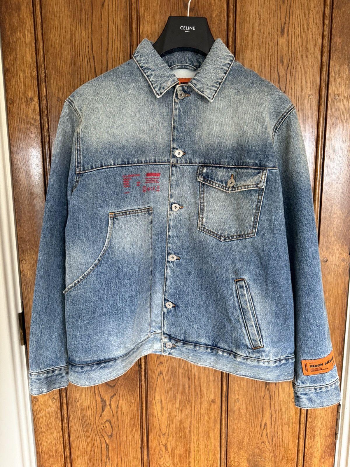 Heron Preston Heron Preston oiled distressed denim workwear trucker jacket Size US S / EU 44-46 / 1 - 2 Thumbnail
