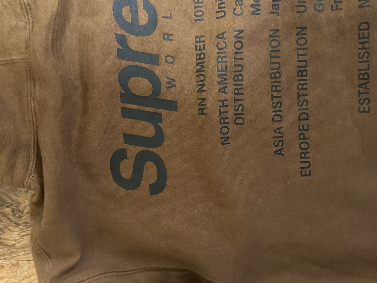 Supreme Supreme Worldwide Hooded Sweatshirt - Olive Brown Size US L / EU 52-54 / 3 - 13 Thumbnail