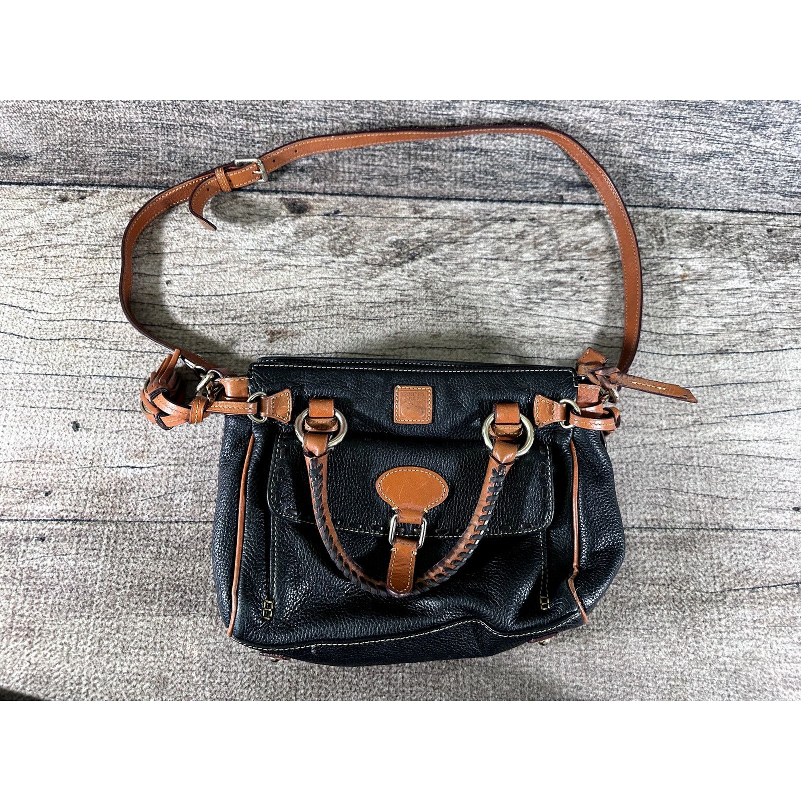 Dooney & Bourke Dooney & Bourke Black Pebble Leather Satchel with Bag Size ONE SIZE - 2 Thumbnail