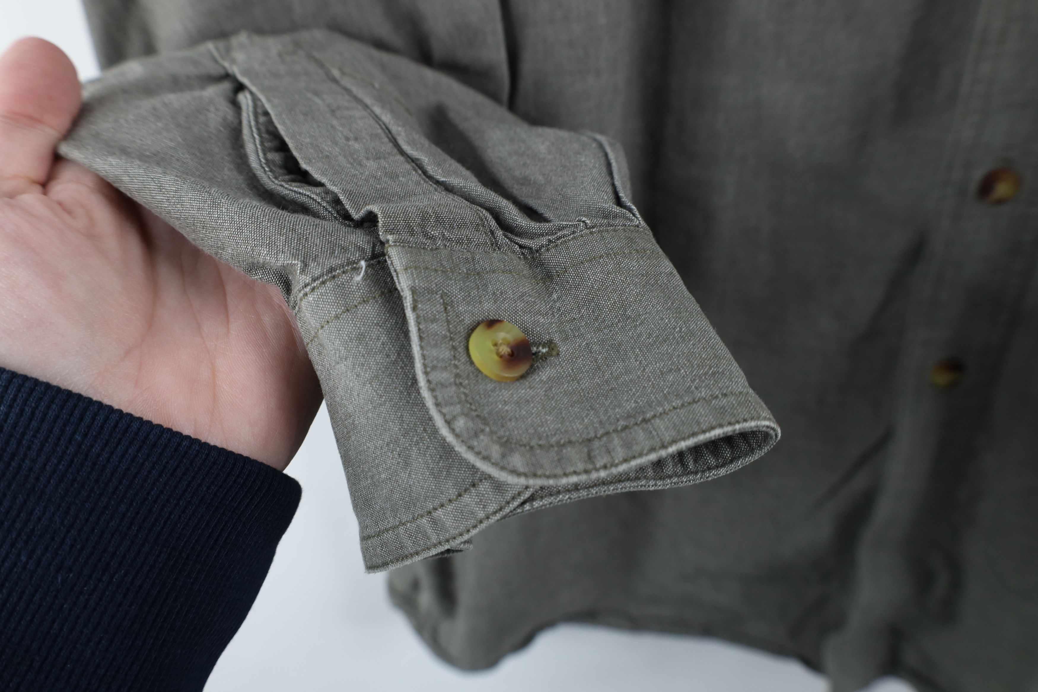 L.L. Bean × Vintage Vintage 90s LL Bean Collared Button Down Shirt Green Cotton Size US XL / EU 56 / 4 - 6 Thumbnail
