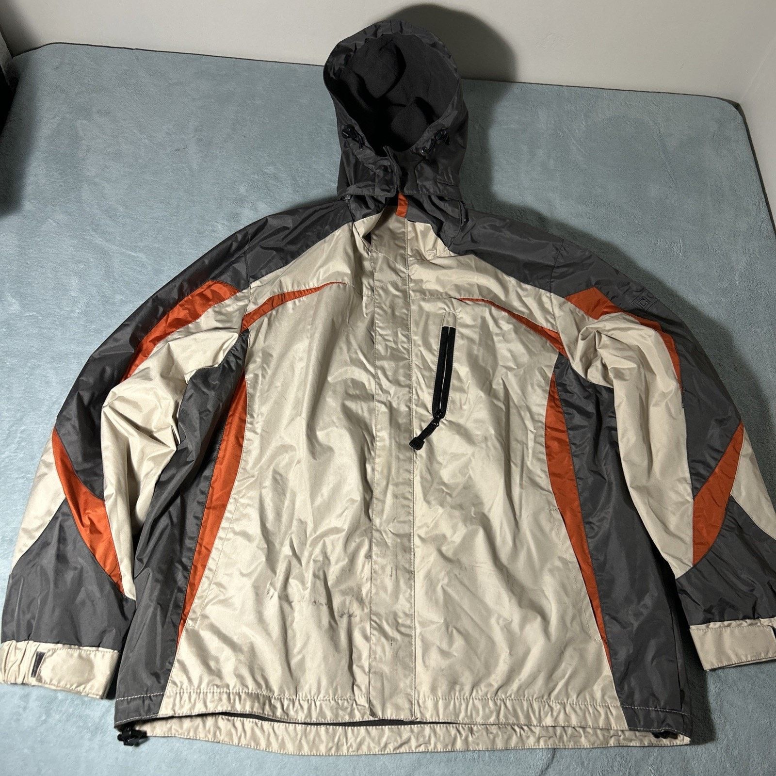 Chaps Retro Striped Chore Hoodie Men Large Hidden Hood Barn Jacket Size US L / EU 52-54 / 3 - 6 Thumbnail