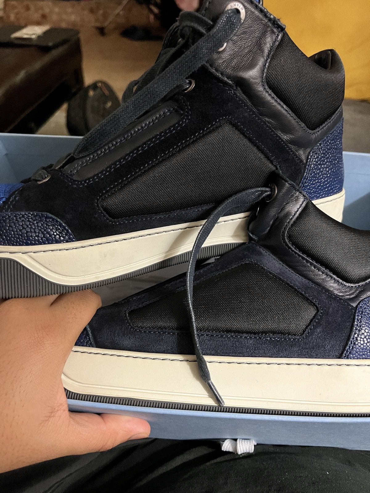 Lanvin Blue and Black Lanvin Sneakers Size US 12 / EU 45 - 3 Thumbnail