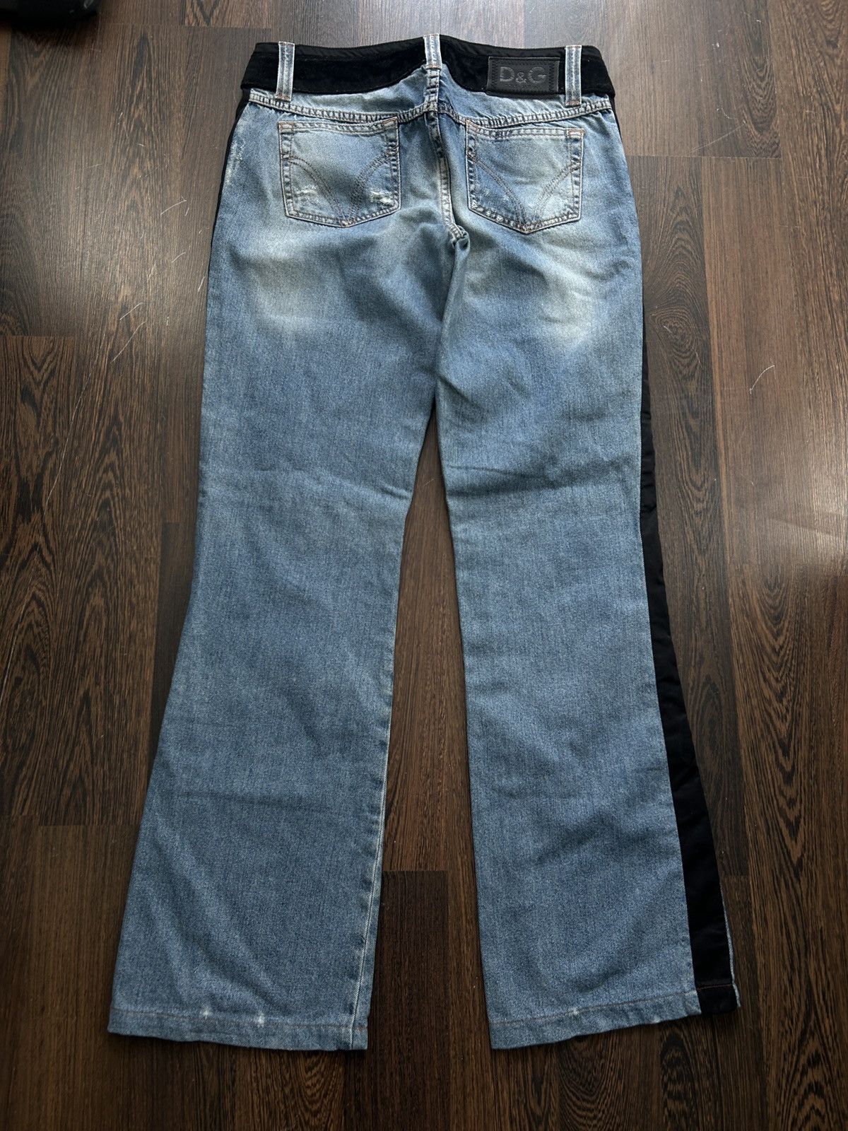 Dolce & Gabbana × Le Grande Bleu (L.G.B.) × Seditionaries 2000s D&G Distressed Flared Bootcut Denim Pants y2k style Size US 29 - 6 Thumbnail