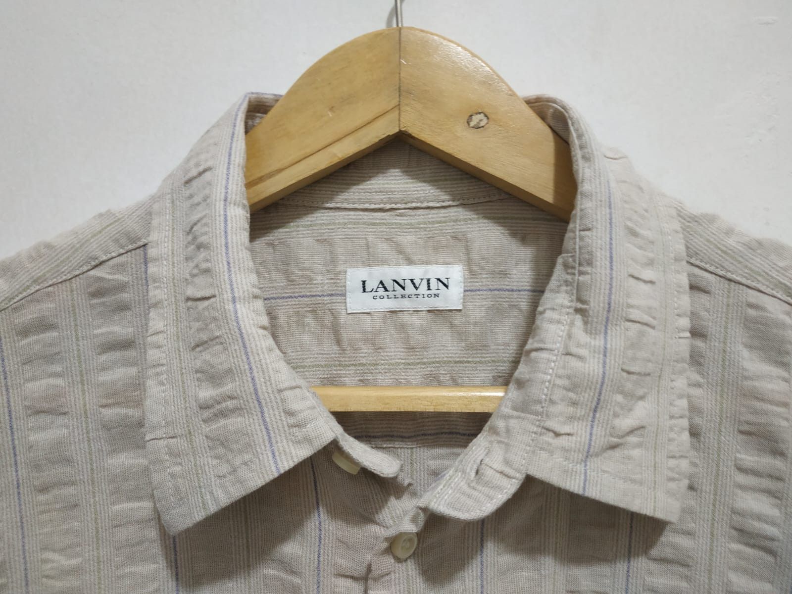 Lanvin Vintage Lanvin Wringkle Pleat Shirt Size US L / EU 52-54 / 3 - 15 Thumbnail