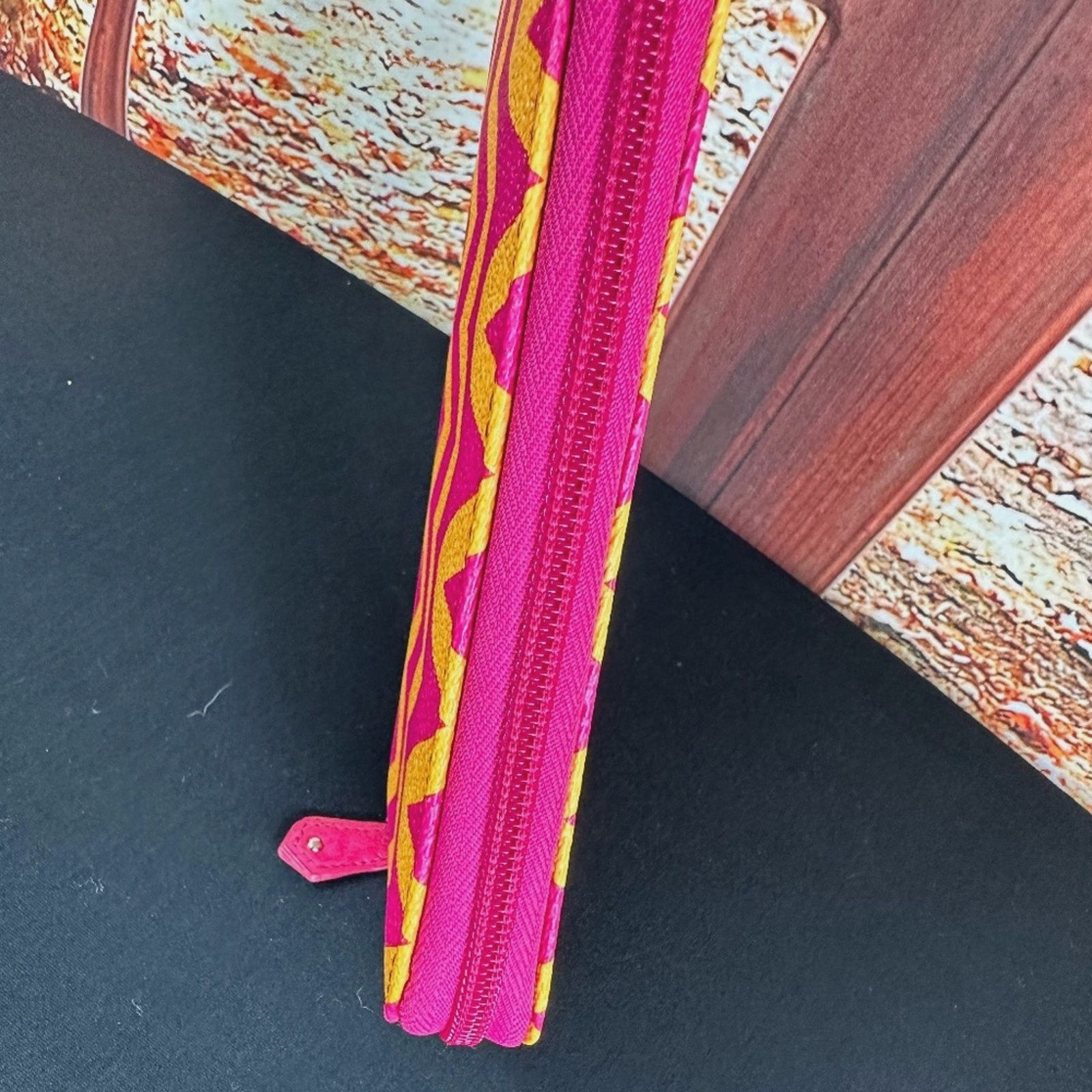 Vera Bradley Vera Bradley Accordion Wallet Ziggy Zags - Pink and Orange Size ONE SIZE - 9 Thumbnail