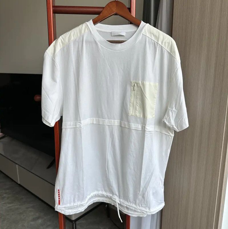 Prada Prada Summer XL Men's White Cotton T-Shirt Size US XL / EU 56 / 4 - 1 Thumbnail
