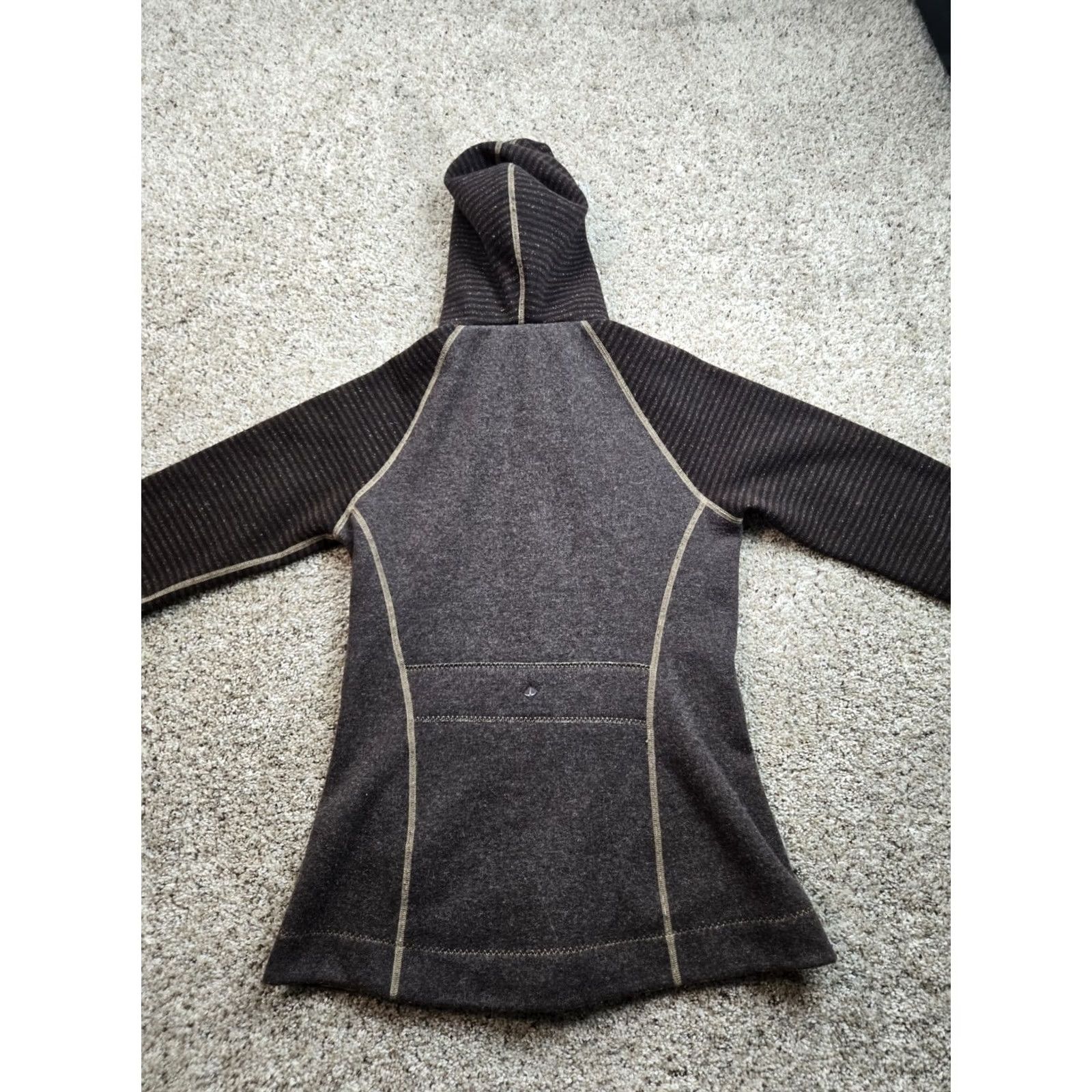 Prana prAna Bijou Jacket Womens Medium Brown Fleece Lined Wool Blend Hooded Full Zip Jacket/Mid-Length Wool Blend Hoodie Full Zip Mens Womens Girls? Size M / US 6-8 / IT 42-44 - 7 Thumbnail
