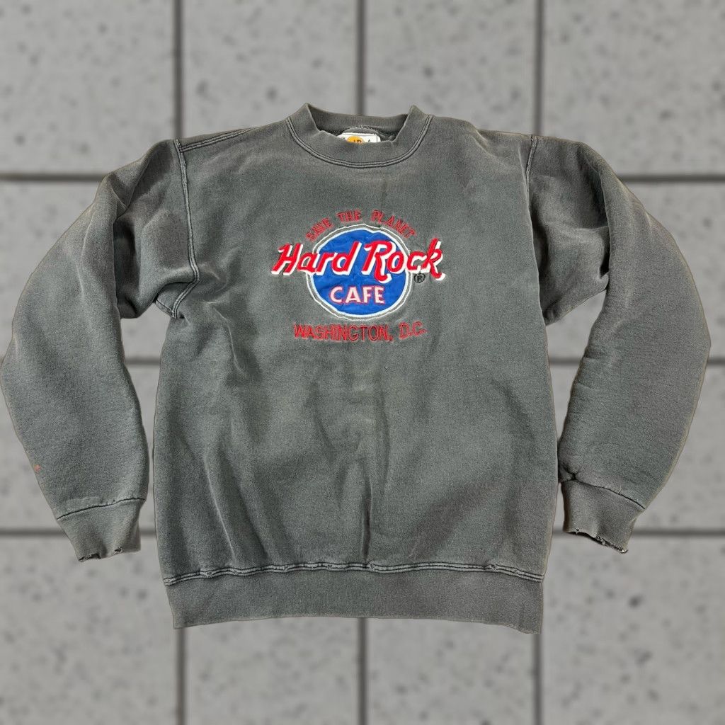 Hard Rock Cafe VINTAGE Hard Rock Cafe Sweatshirt Washington DC Faded Small Crewneck Gray Graphic Print Men S Pullover Shirt Size US S / EU 44-46 / 1 - 1 Thumbnail