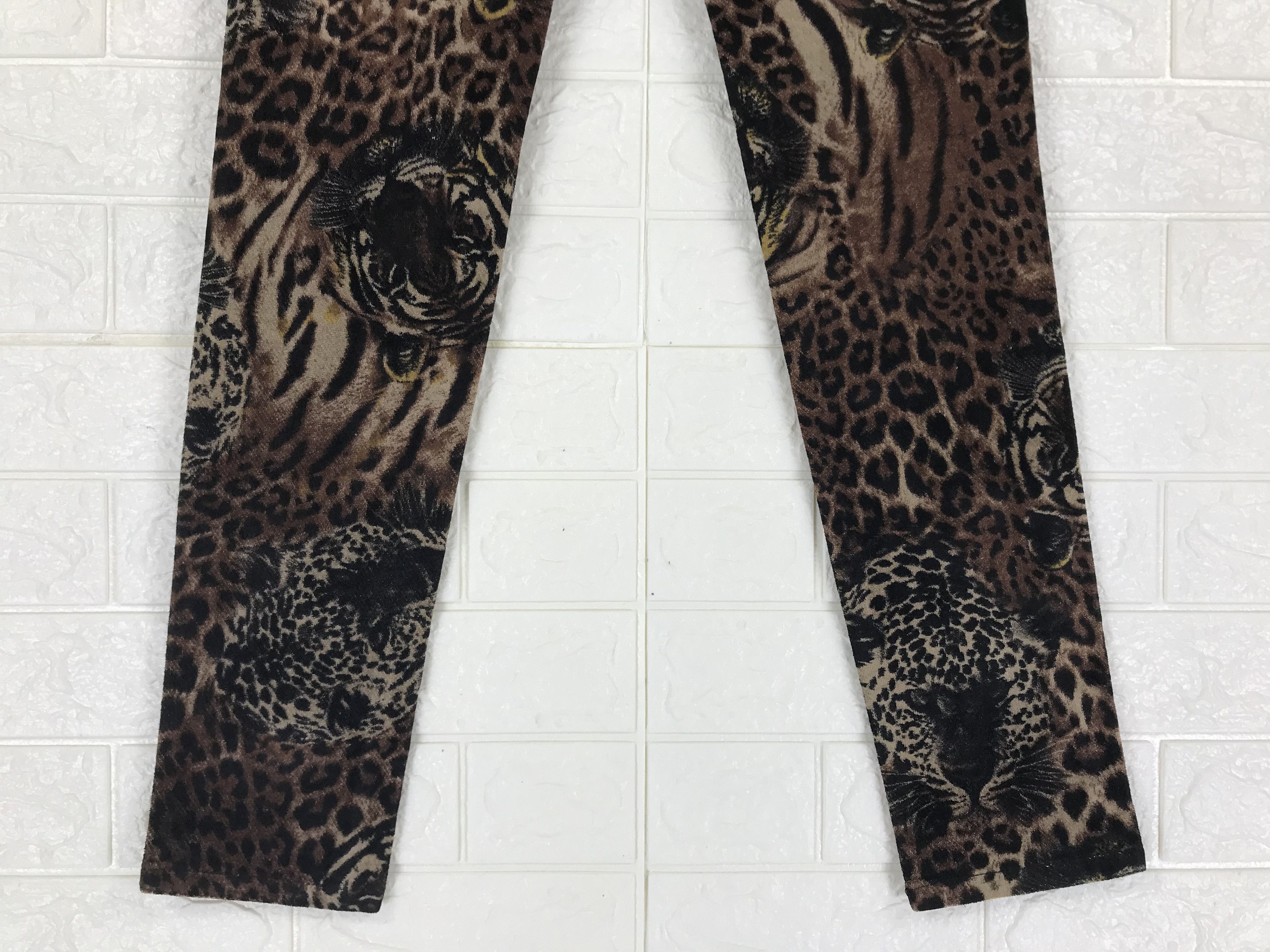 Japanese Brand Japanese Tiger & Leopard 3D Printed Velvet Skinny Pants Size 26" / US 2 / IT 38 - 8 Thumbnail