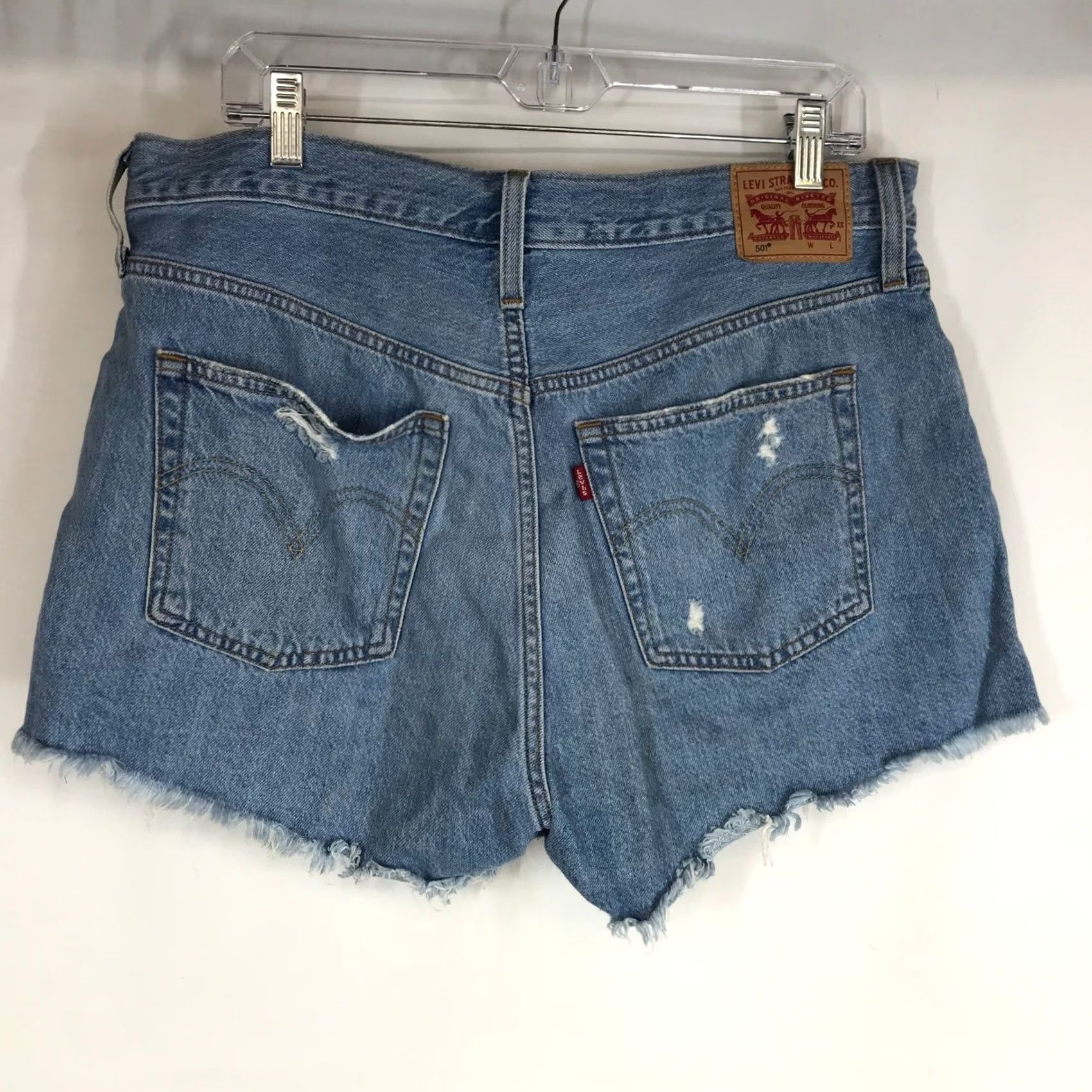 Levi's Levi's 501 Denim Cut Off Shorts Distressed Raw Hem Women's Size 32 Blue Size 24" / US 00 / IT 34 - 4 Thumbnail