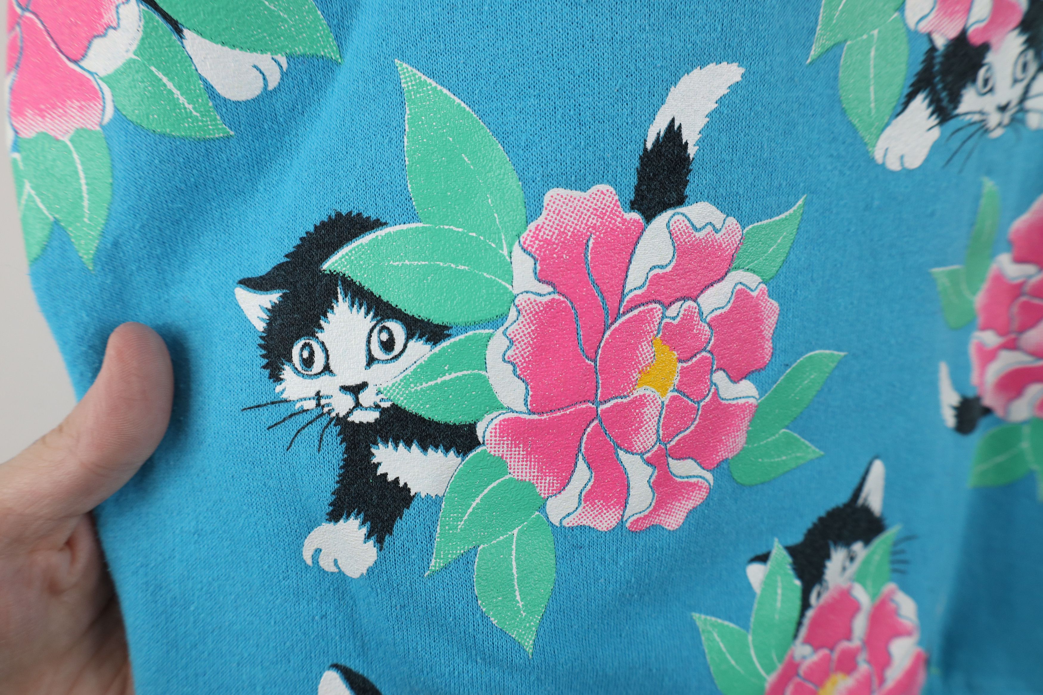 Vintage Vintage 90s Streetwear Kitten All Over Print Sweatshirt USA Size XL / US 12-14 / IT 48-50 - 5 Thumbnail