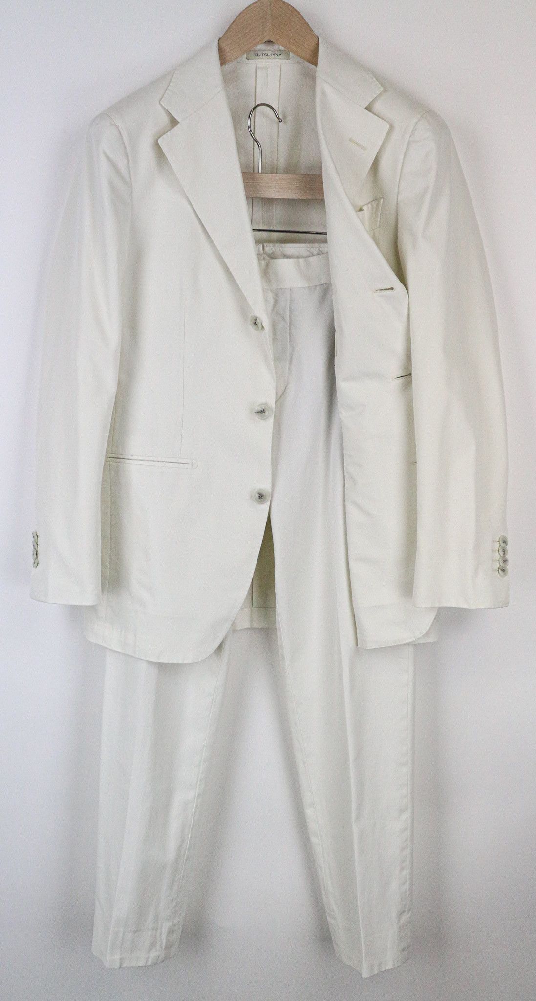 Suitsupply HAVANA UK34R Off-White Slim Cotton 2 Piece Suit 73527 Size 34R - 1 Thumbnail