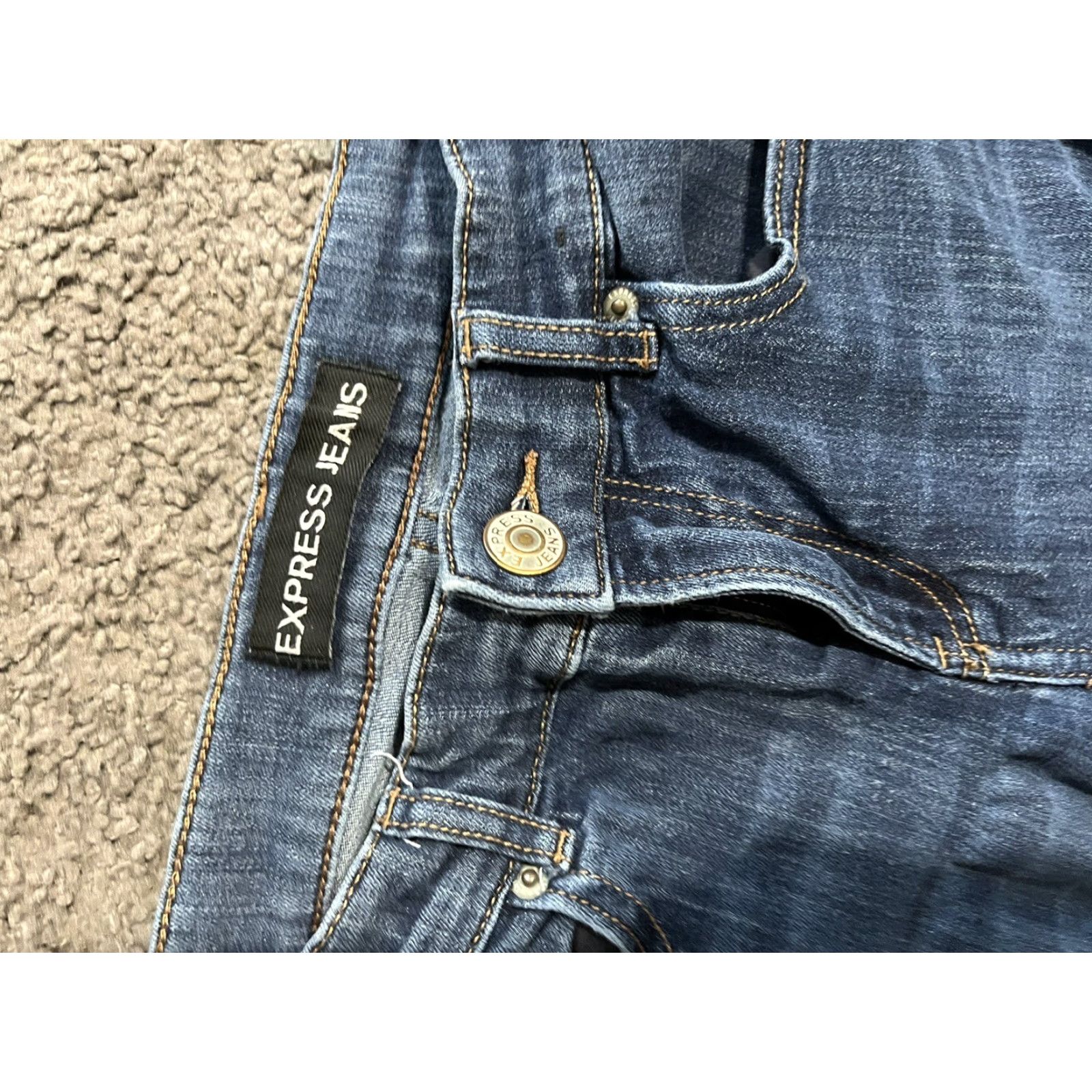 Express Express Jeans Legging Blue Size 2 High Rise Women Denim Stretch Pockets Zipper Button 30In Inseam Size 26" / US 2 / IT 38 - 5 Thumbnail