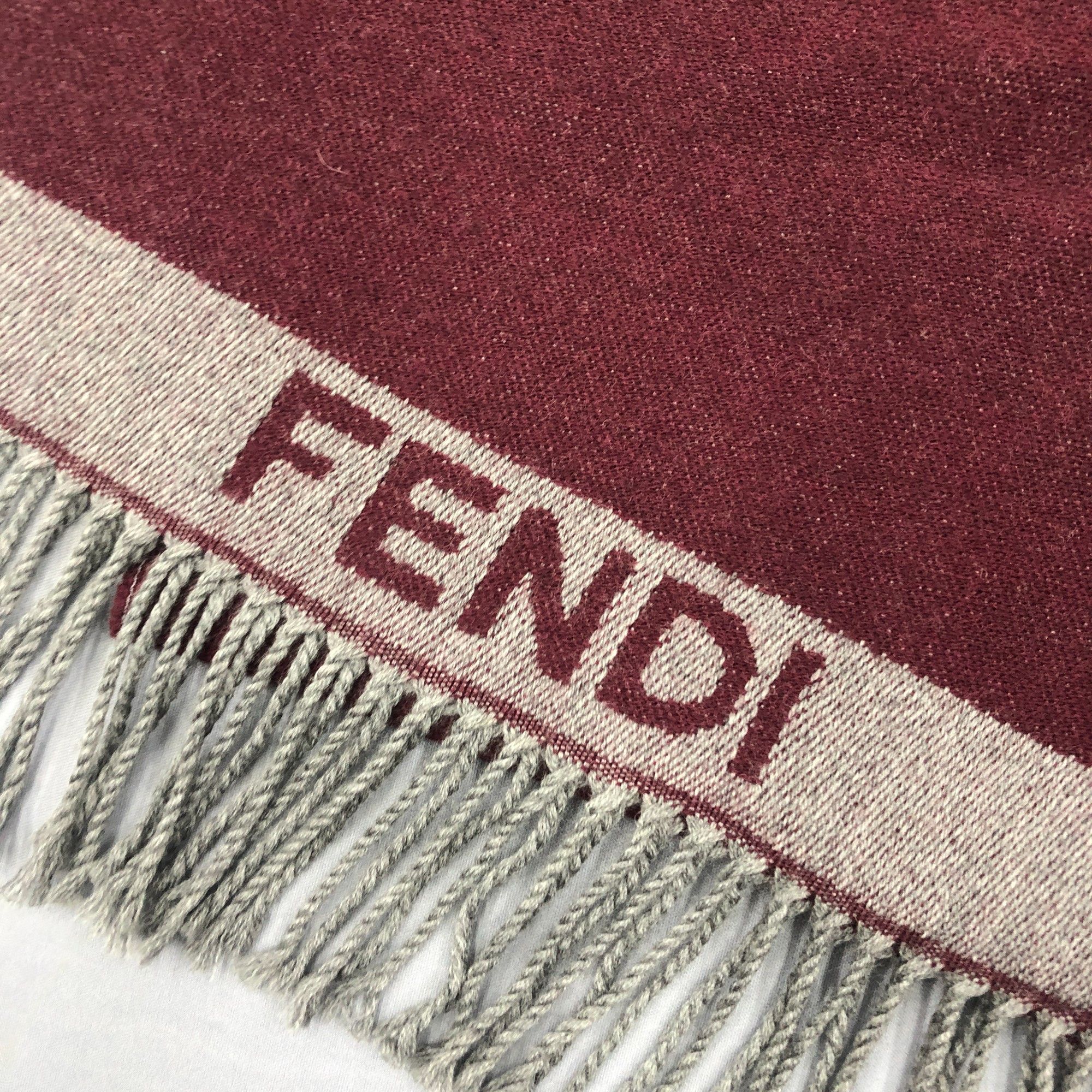 Japanese Brand Vintage Fendi Scarf Muffler Wool Fringe Winter Scarves Size ONE SIZE - 4 Thumbnail
