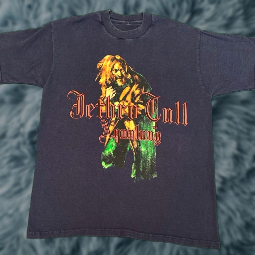 AQUA VINTAGE 90s Jethru Tull Aqua Lung Band Tee VTG Shirt Mens Size Medium 1990’s Size US M / EU 48-50 / 2 - 1 Thumbnail