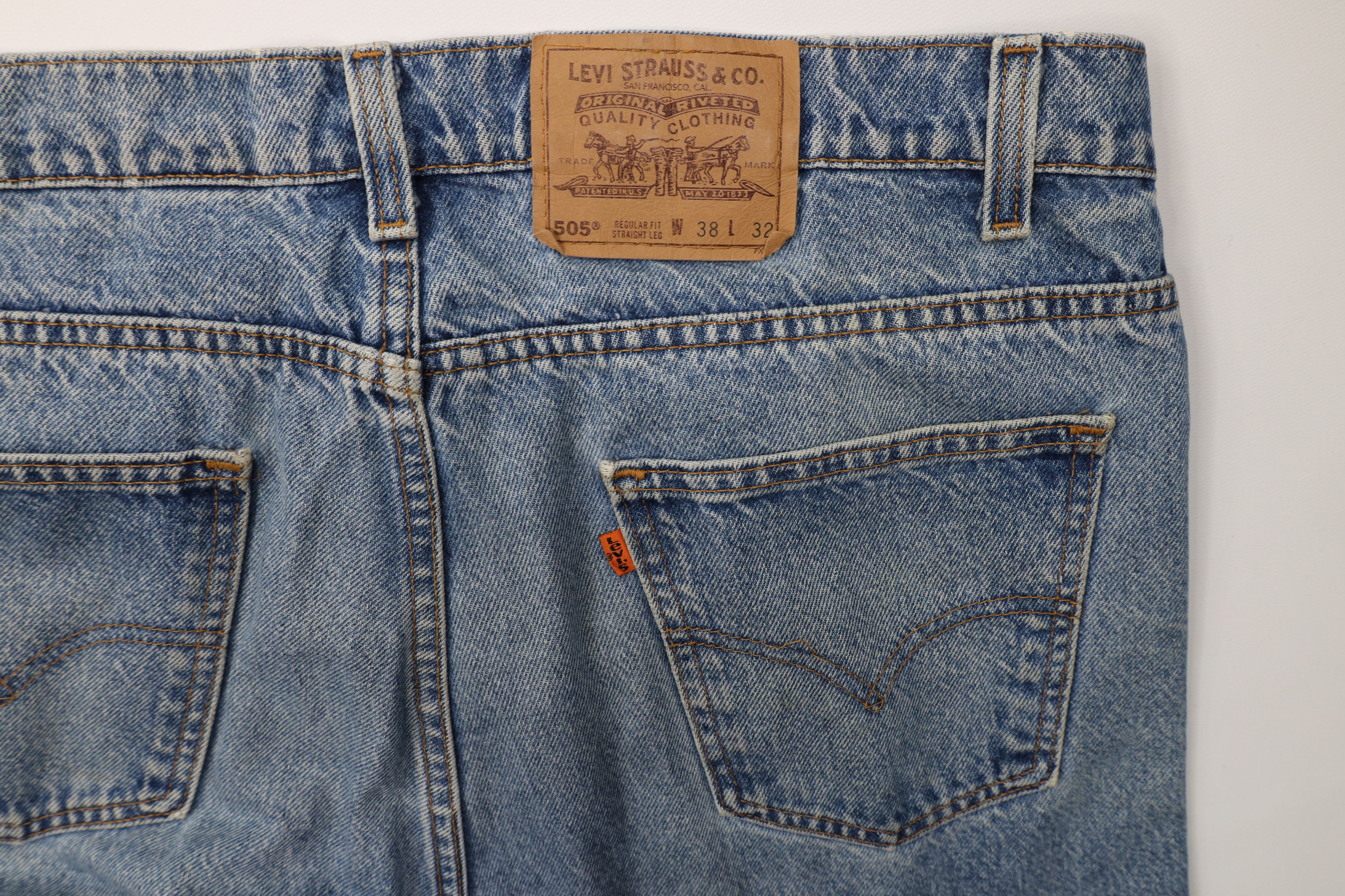Levi's Vintage 90s Levis 505 Orange Tab Straight Leg Jeans USA Size US 38 / EU 54 - 15 Thumbnail