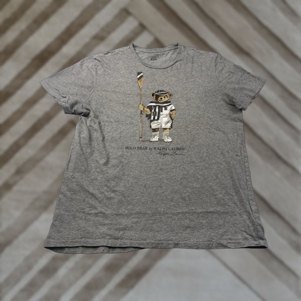 Ralph Lauren VINTAGE Polo Ralph Lauren Teddy Bear Rowing Team T Shirt Gray Mens Large Size US L / EU 52-54 / 3 - 1 Thumbnail