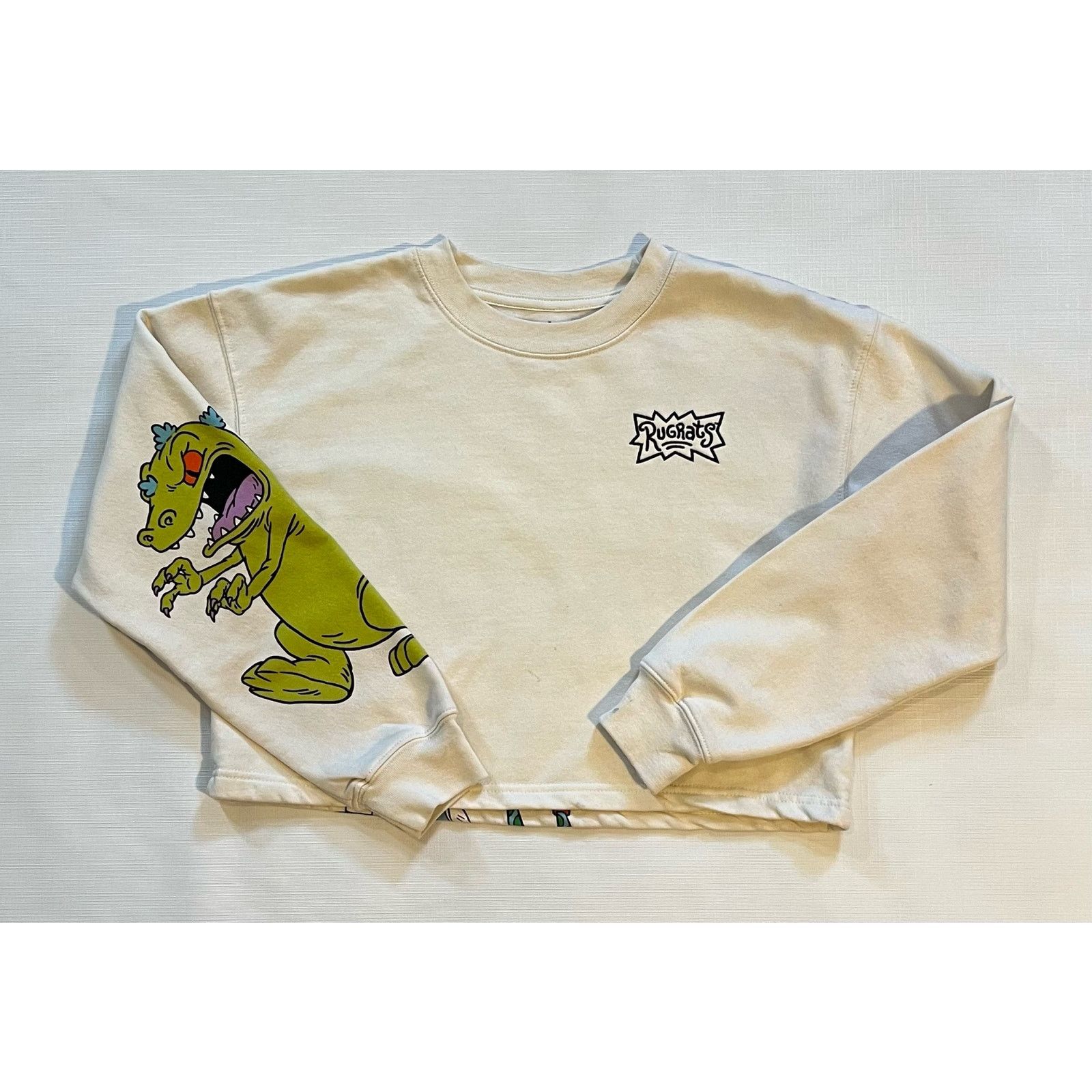 Nickelodeon NICKELODEON-Women's Small Rugrats Cream Crop Top Sweatshirt Size S / US 4 / IT 40 - 3 Thumbnail