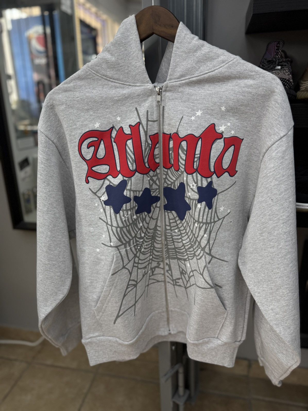 Sp5der Sp5der Worldwide Atlanta Grey Zip Hoodie Size M (NEW) Size US M / EU 48-50 / 2 - 5 Thumbnail