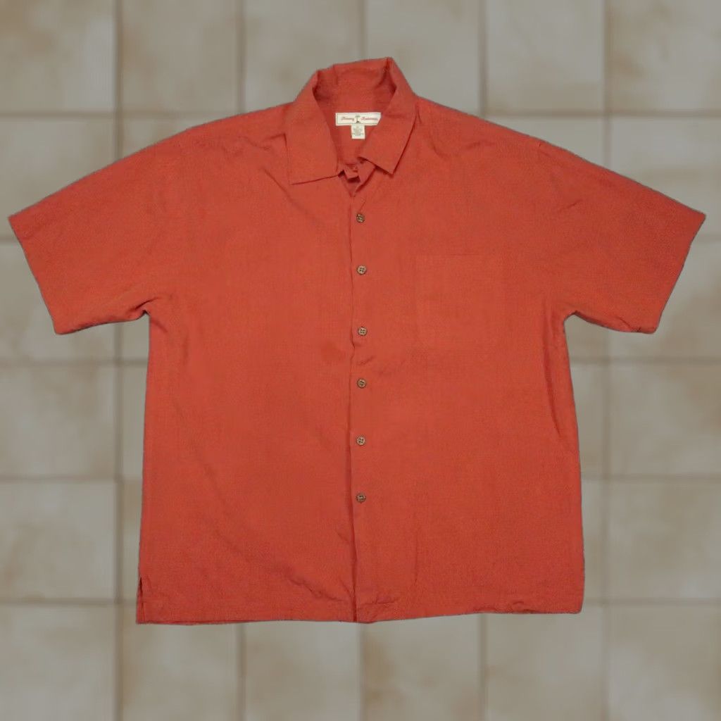 Tommy Bahama Tommy Bahama Red Silk Shirt XL Mens Business Casual Travel Vacation Size US XL / EU 56 / 4 - 1 Thumbnail