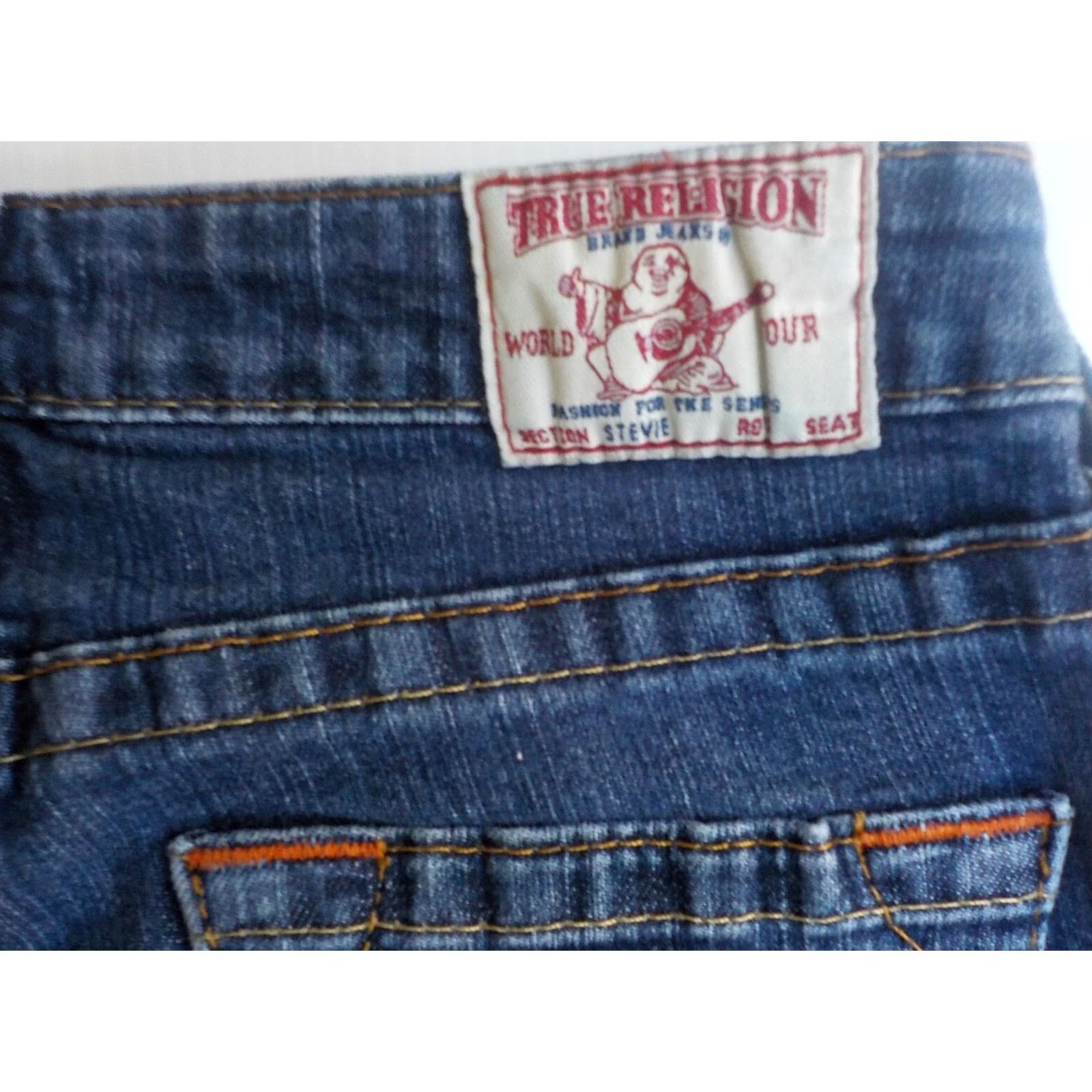 True Religion TRUE RELIGION Stevie Blue Denim Straight Leg Jeans SZ 27X30 Women's Cotton/Spandex Size 27" / US 4 / IT 40 - 5 Thumbnail