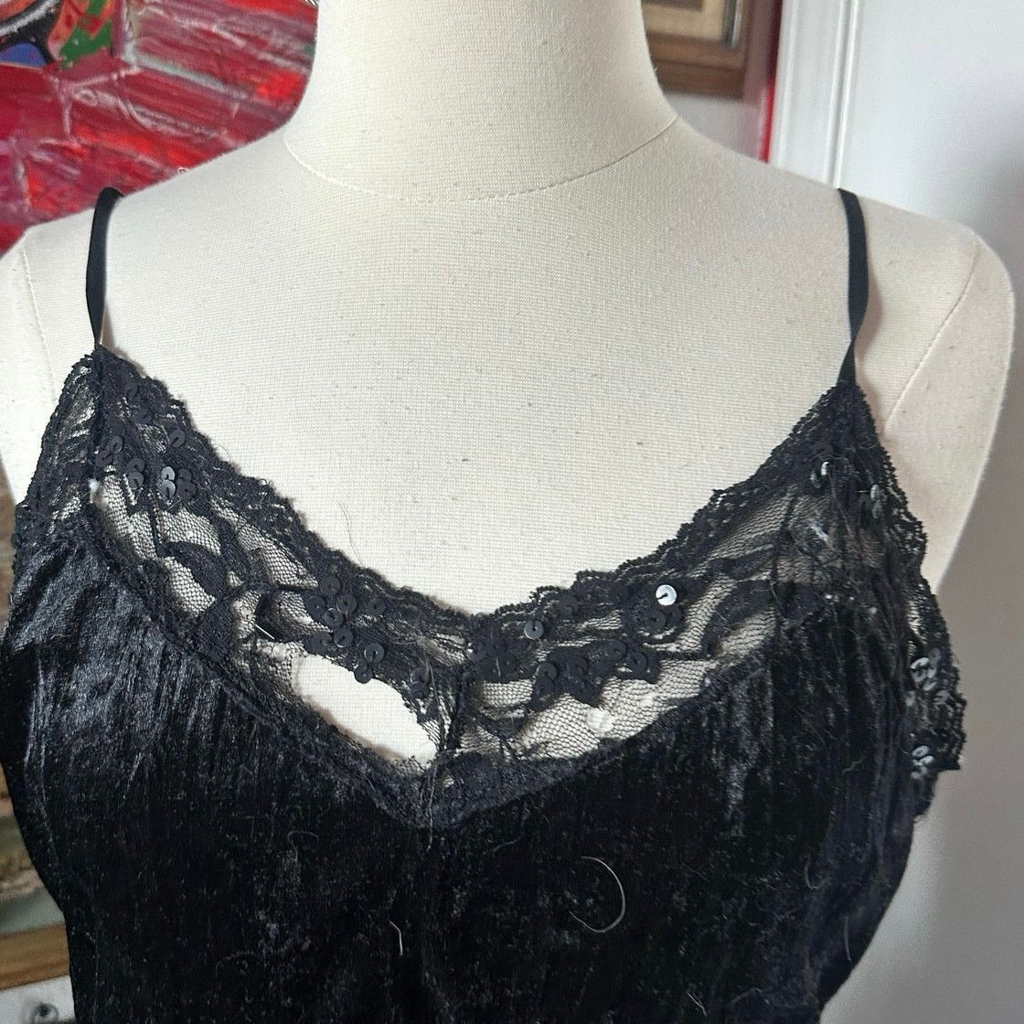 Other FLAWED no boundaries black velvet sequin tank top Size L / US 10 / IT 46 - 2 Thumbnail