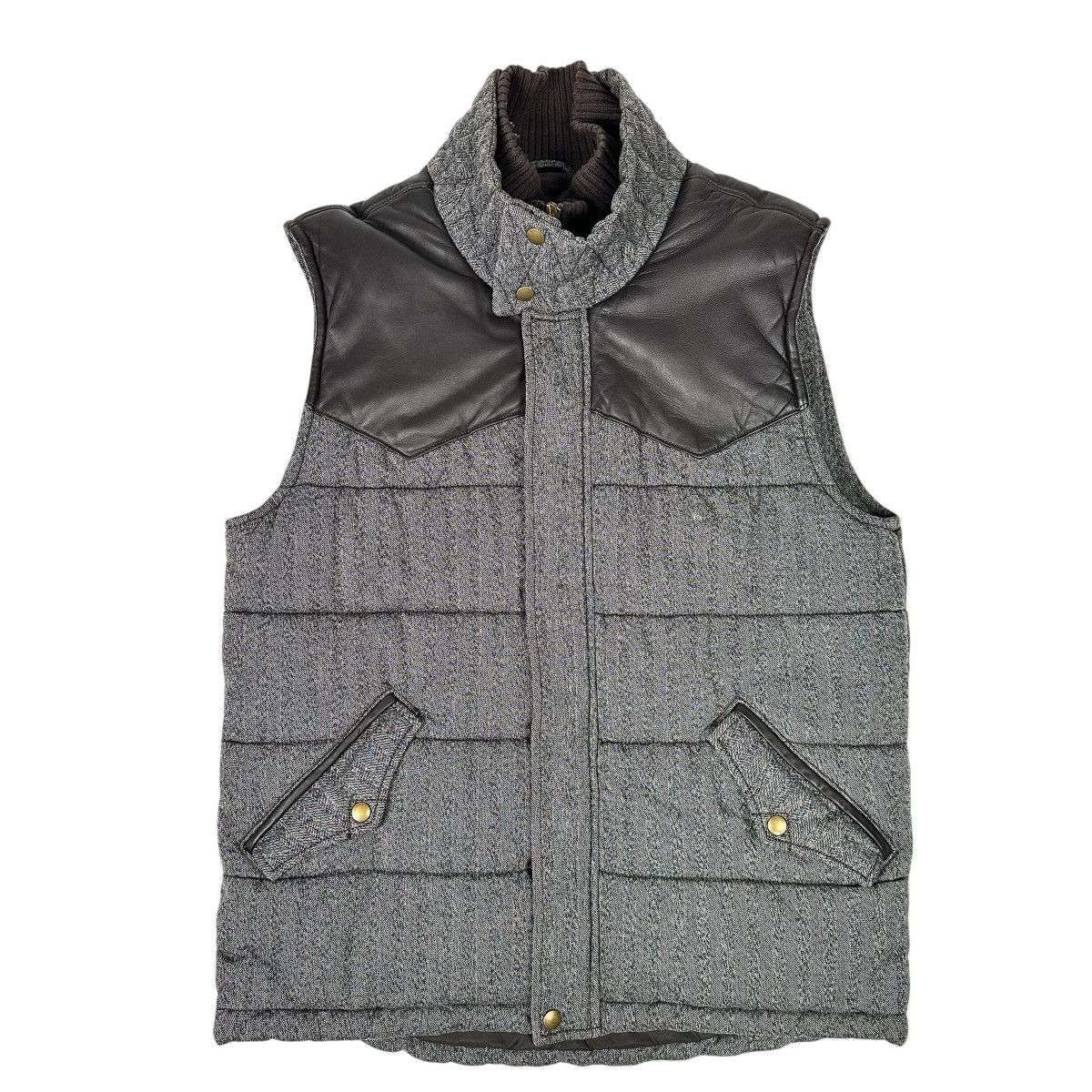 7 For All Mankind 7 For All Mankind Men’s M Puffer Vest Leather Yoke Full Zip Size US M / EU 48-50 / 2 - 1 Thumbnail