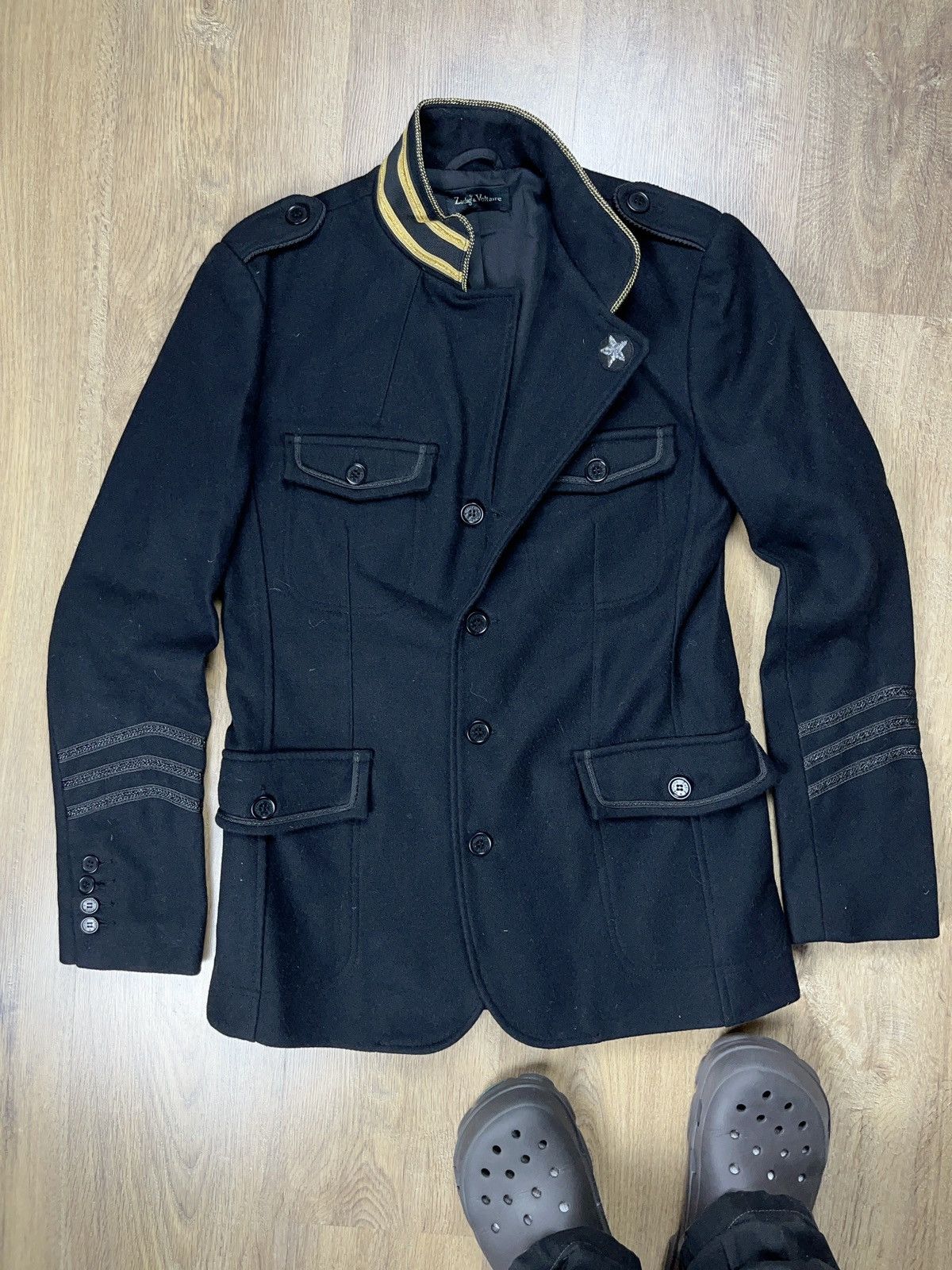 image of Zadig & Voltaire Military Styled Wool Jacket Avant Garde in Black, Men's (Size Medium)