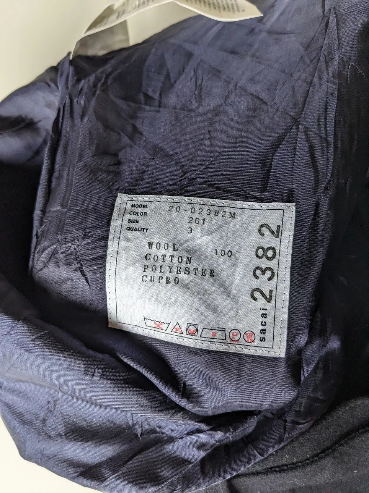 Sacai AW20 Runaway Sacai wool melton pant dark blue Size US 35 - 8 Thumbnail
