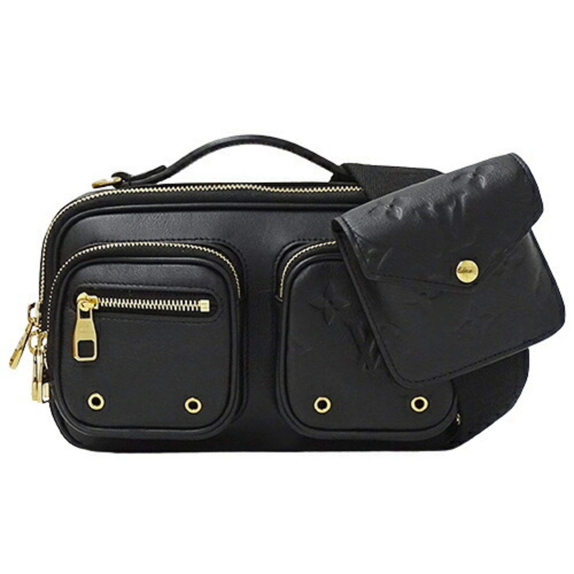 Authenticated Used Louis Vuitton Crossbody Shoulder Bag Messenger PM Black  Leather Men's M52176 