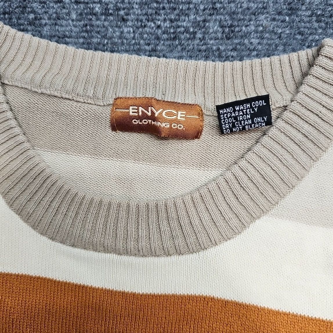 Enyce VINTAGE Enyce Striped Knit Sweater Shirt Men 2XL Earth tones Street Ware Retro Shirt Mens 2XL Size US XXL / EU 58 / 5 - 3 Thumbnail