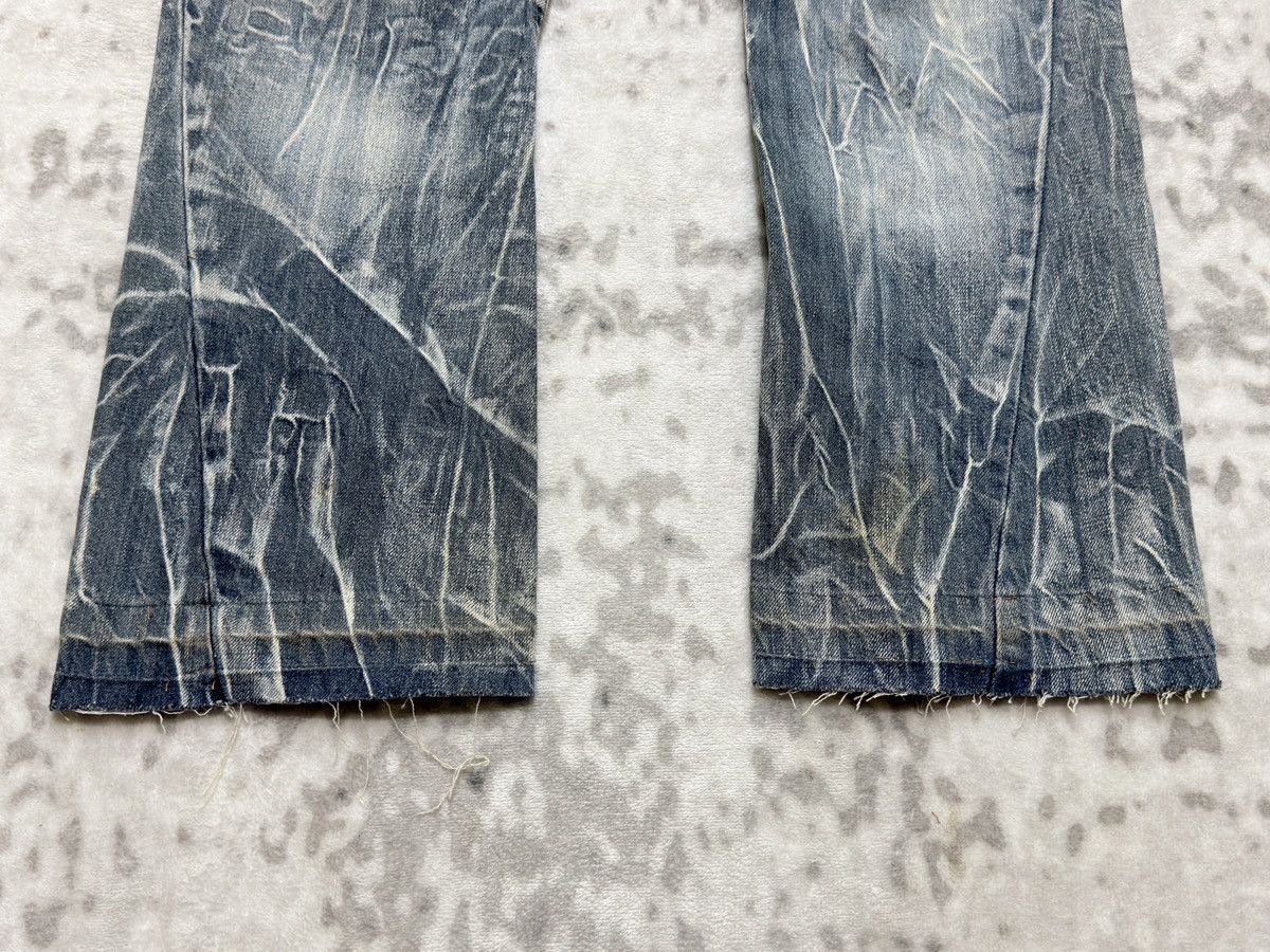 Tornado Mart Antful Distressed Flare Y2K Mud Wash Lightning Whisker Denim Size US 29 - 7 Thumbnail