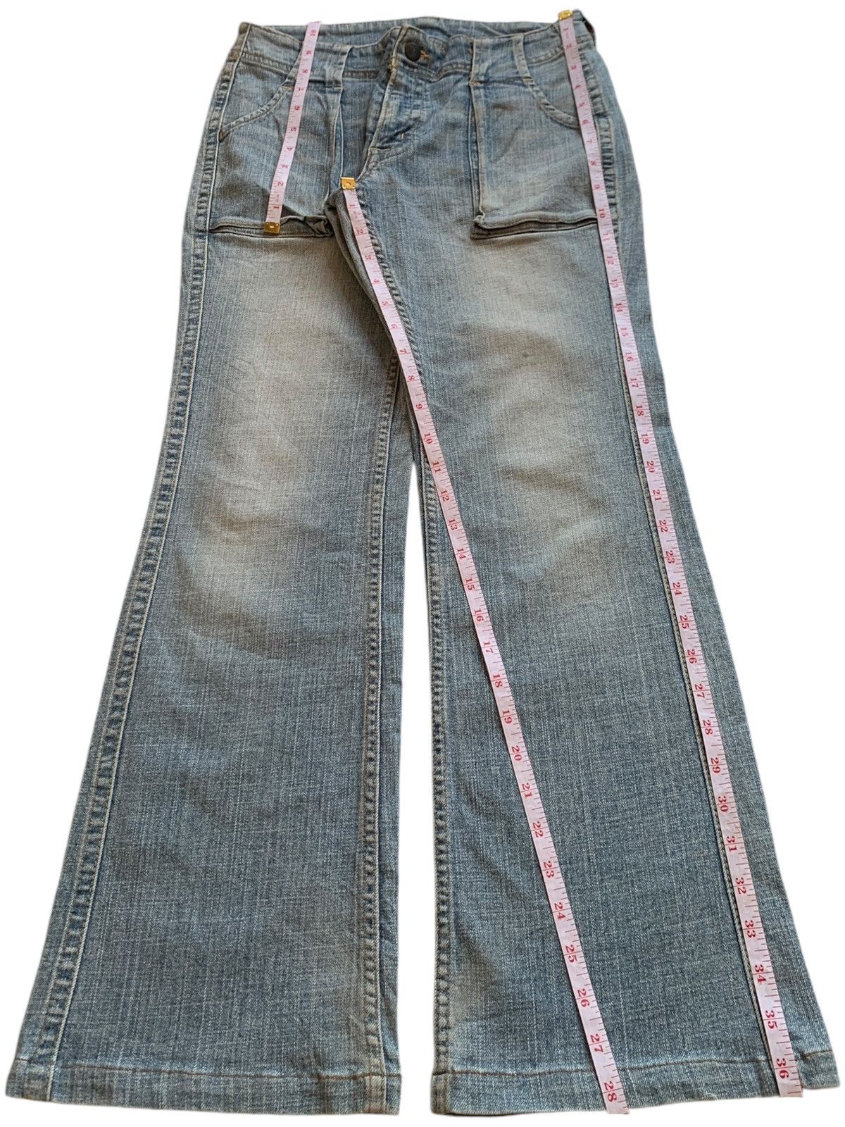 Japanese Brand Vintage Japanese Brand Faded Wash Fatigue Flare Jeans Size 27" / US 4 / IT 40 - 13 Thumbnail