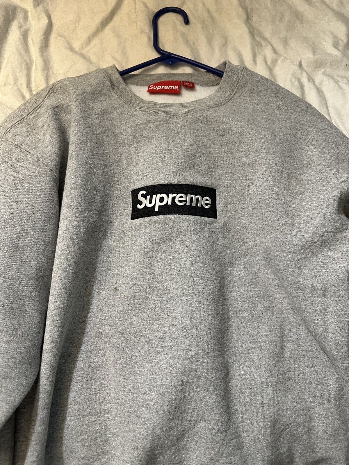 Pre-owned Supreme Box Logo Sweater Black Bogo On Grey